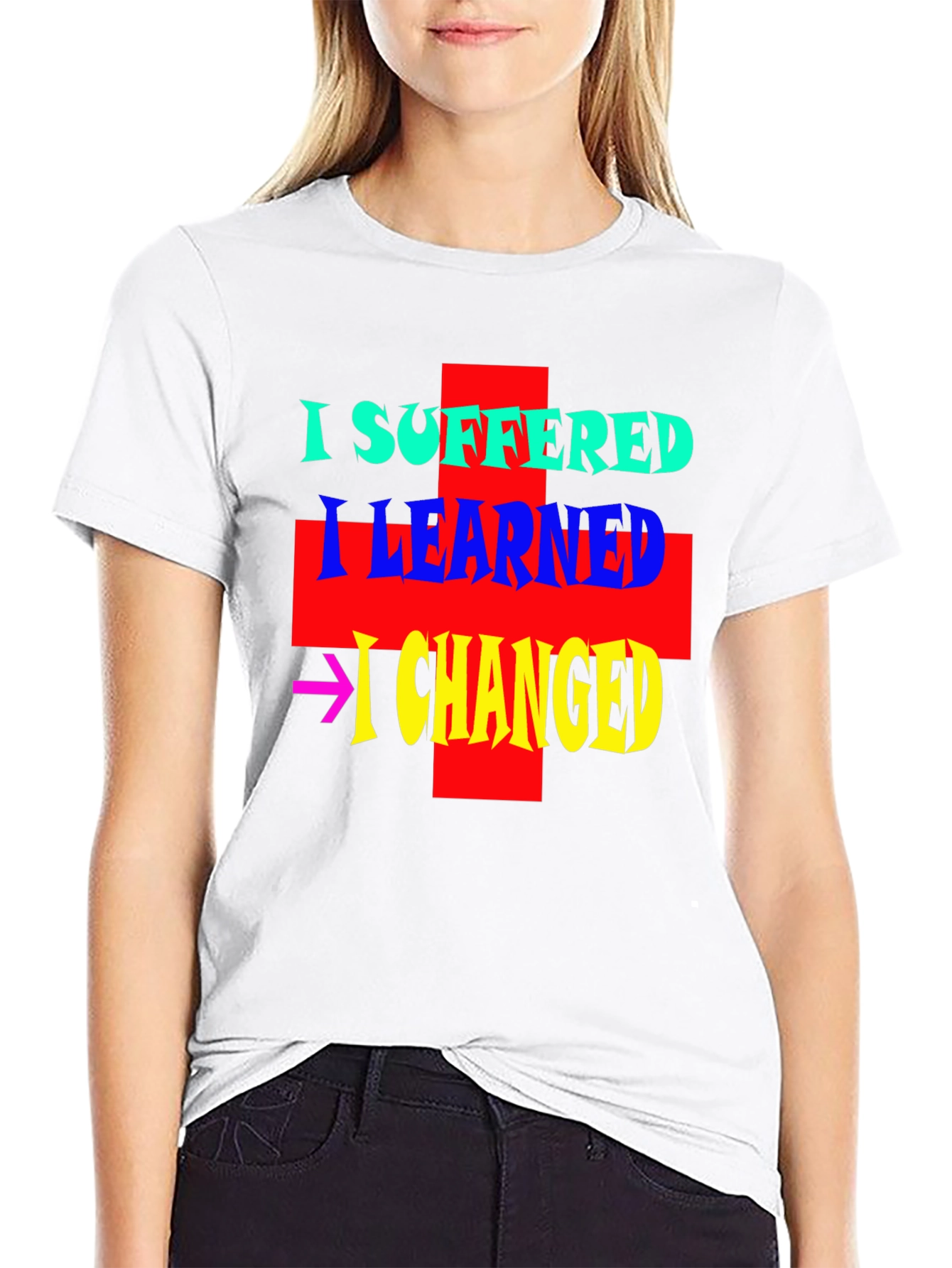 I Suffered I Learned I Changed Black Graphic T-Shirt