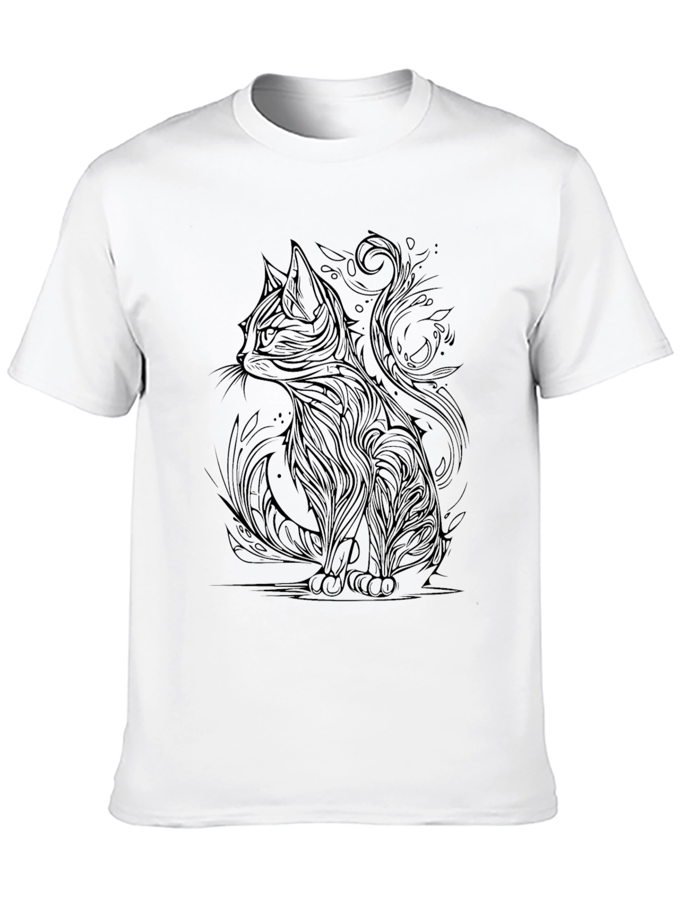 Abstract Cat Graphic T-Shirt - Unisex