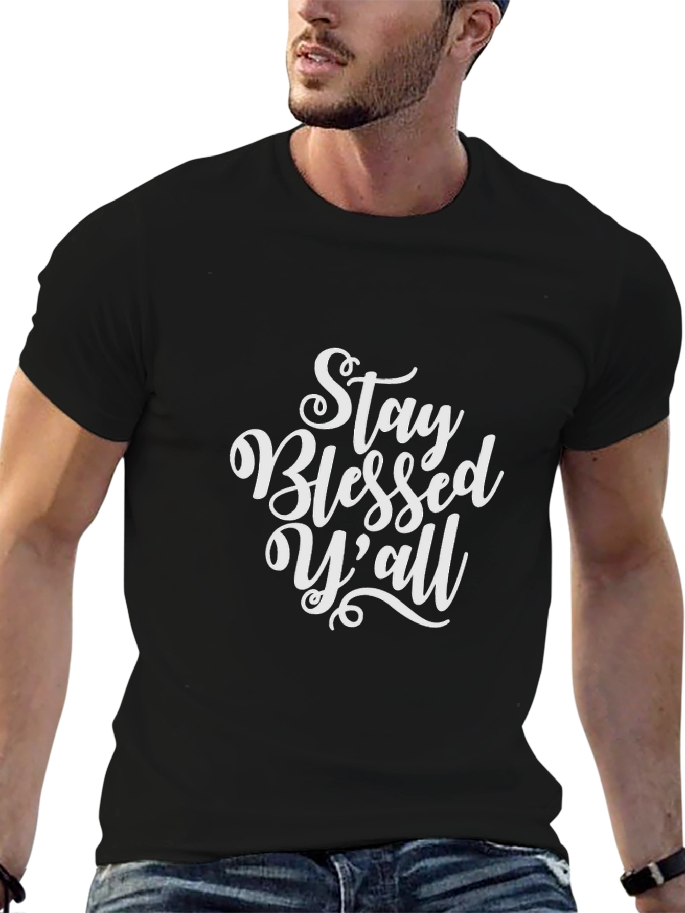 Stay Blessed Yall Black Graphic Tee