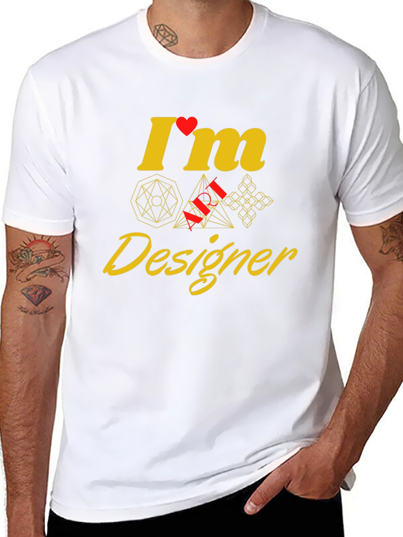 Geometric Designer Graphic Tee - Unique Style