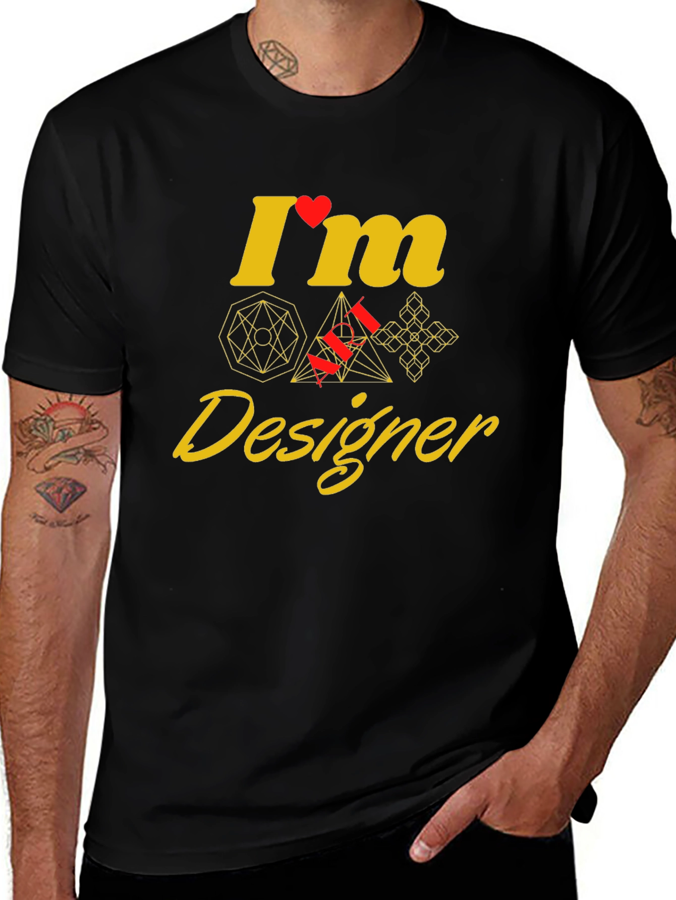 Geometric Designer Graphic Tee - Unique Style