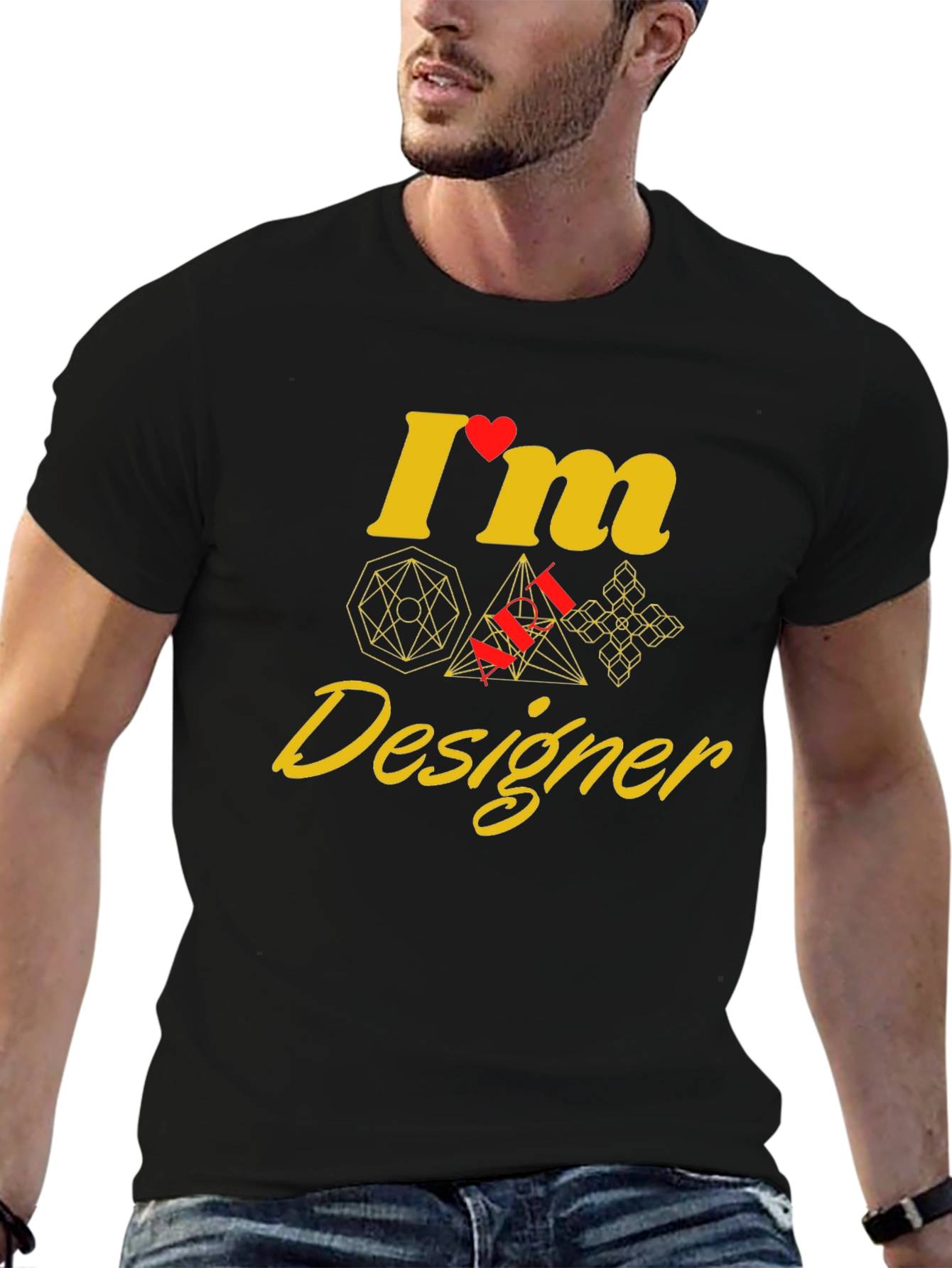 Geometric Designer Graphic Tee - Unique Style