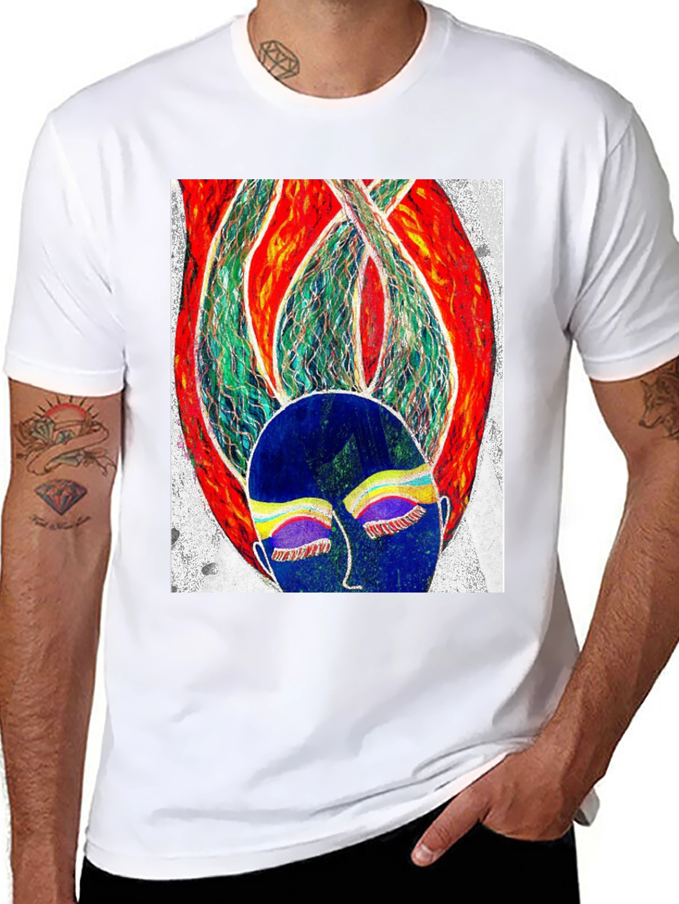 Abstract Art Graphic Tee - Black