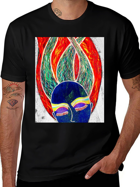 Abstract Art Graphic Tee - Black