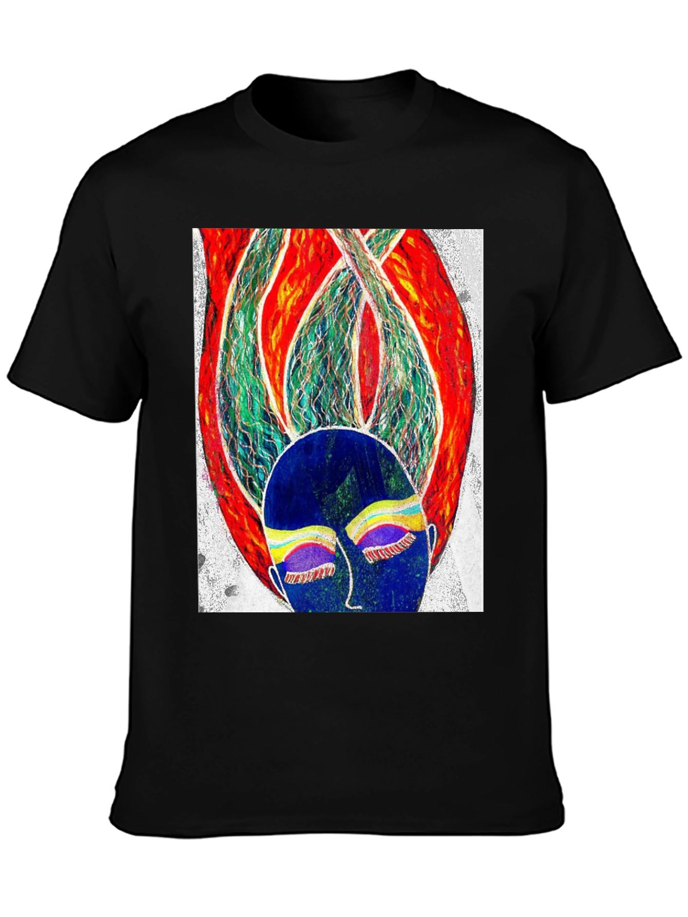 Abstract Art Graphic Tee - Black