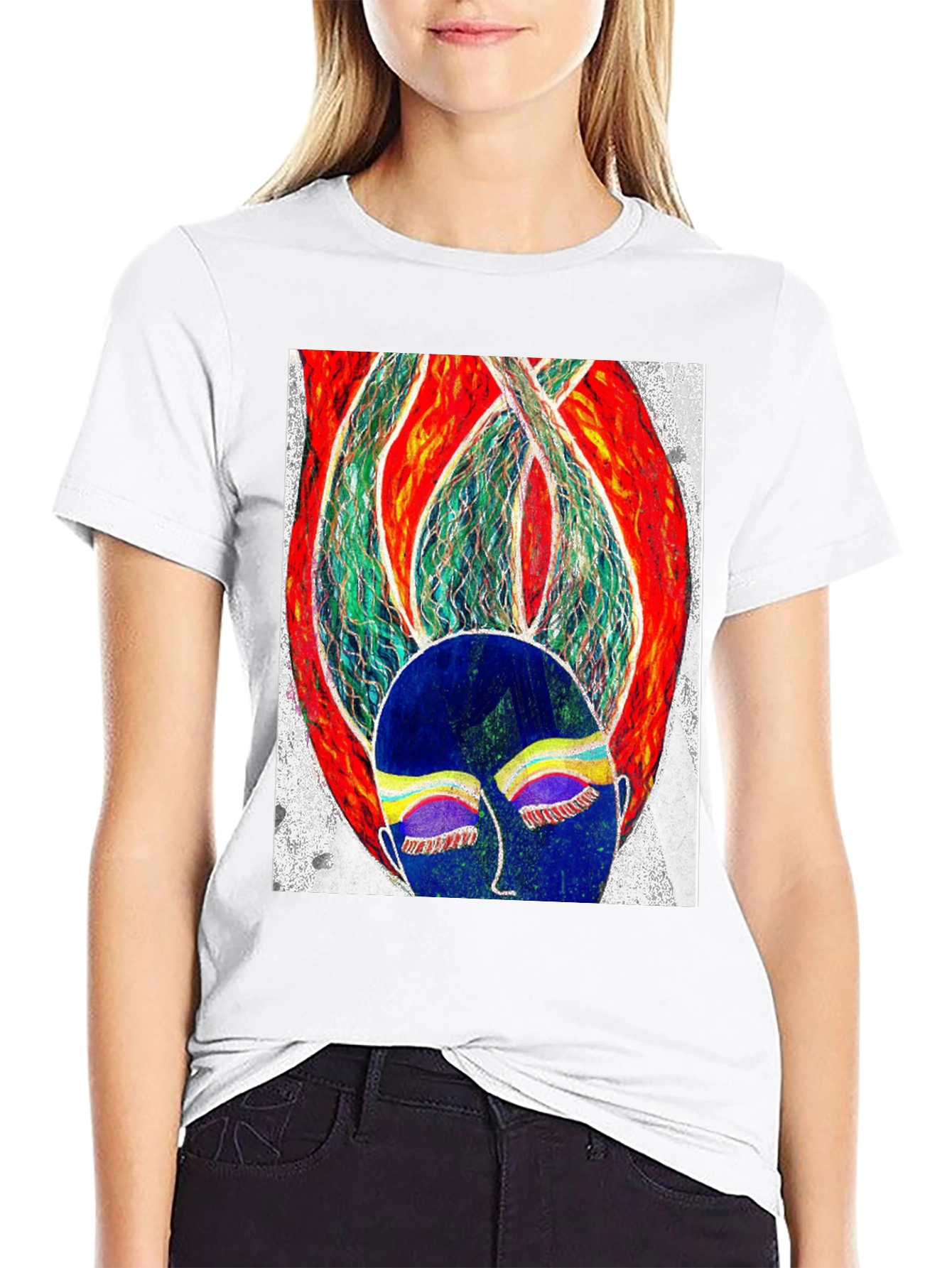 Abstract Art Graphic Tee - Black
