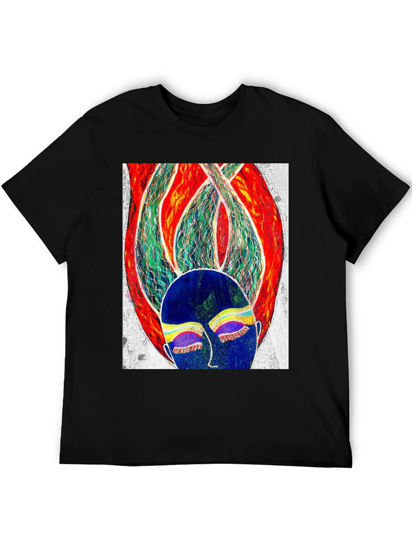Abstract Art Graphic Tee - Black