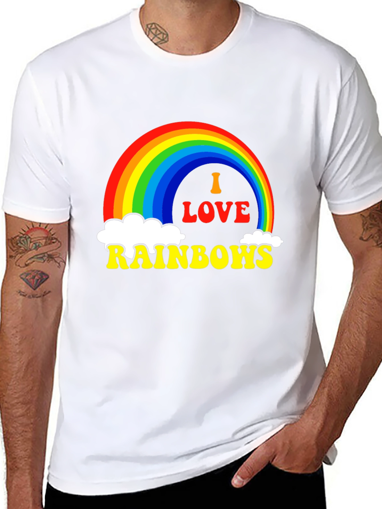 I Love Rainbows Graphic Tee - Black Pride T-Shirt