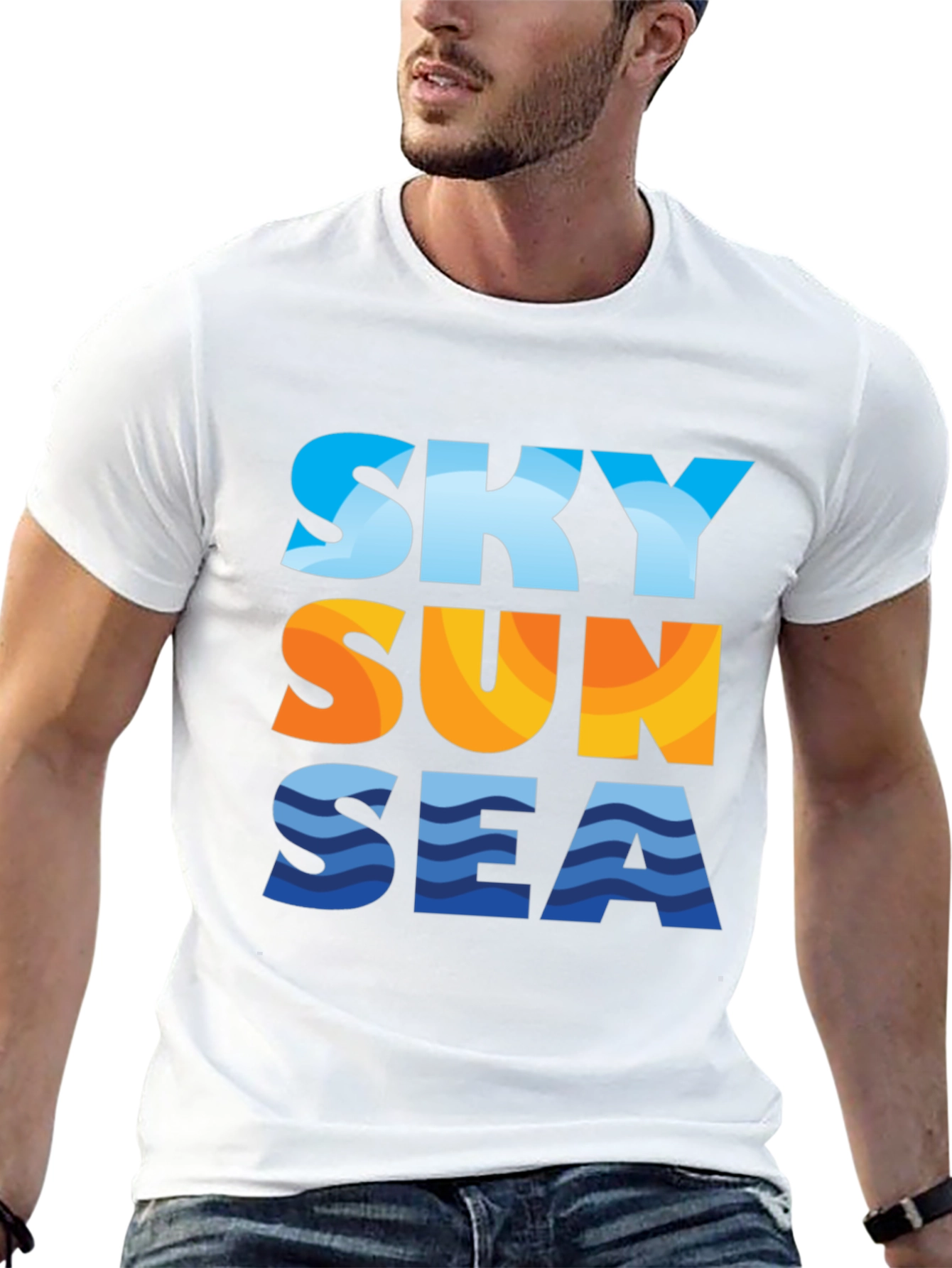 Sky Sun Sea Graphic Tee - Black T-Shirt