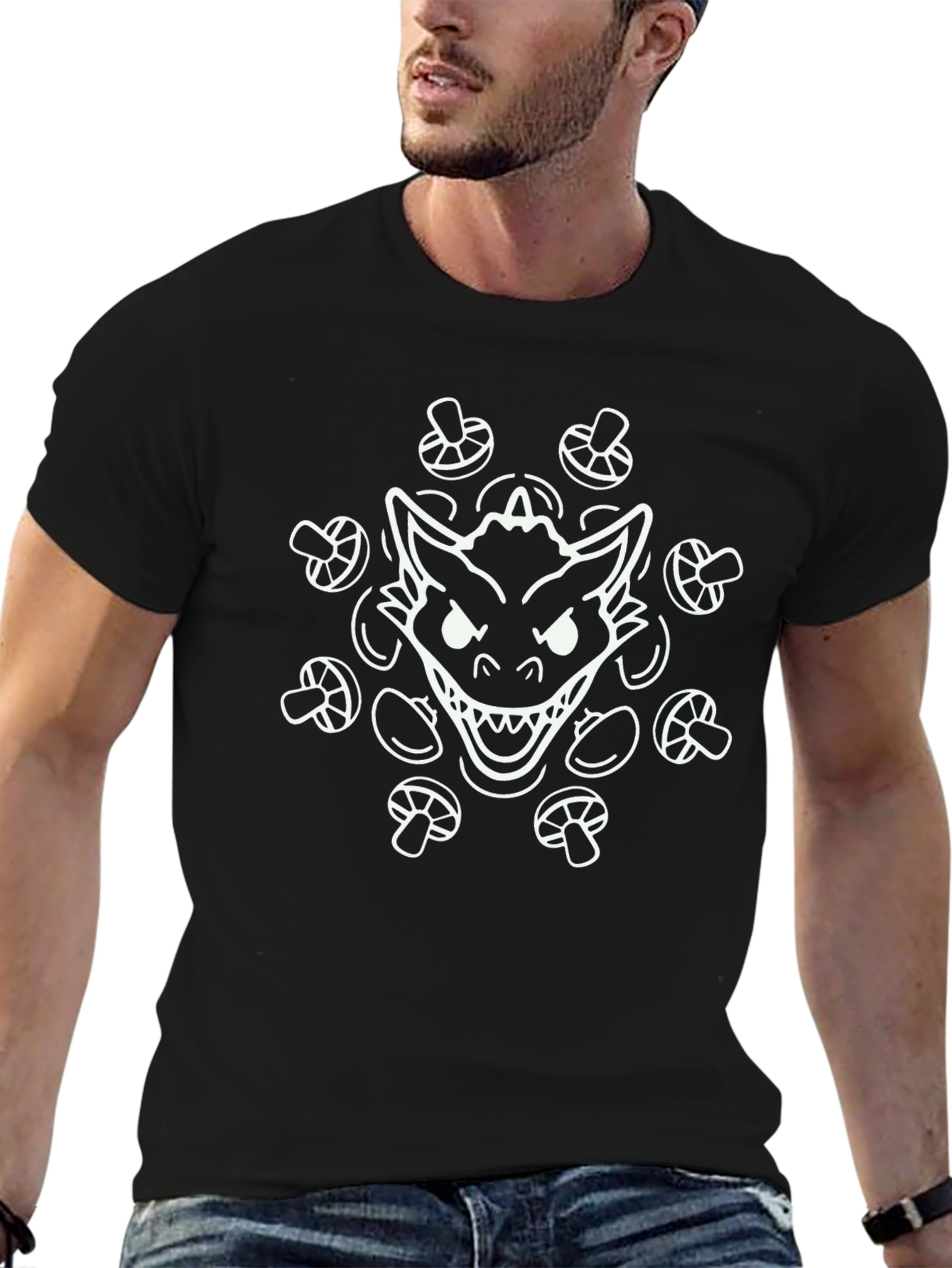 Graphic Tee - Monster & Mushroom Design