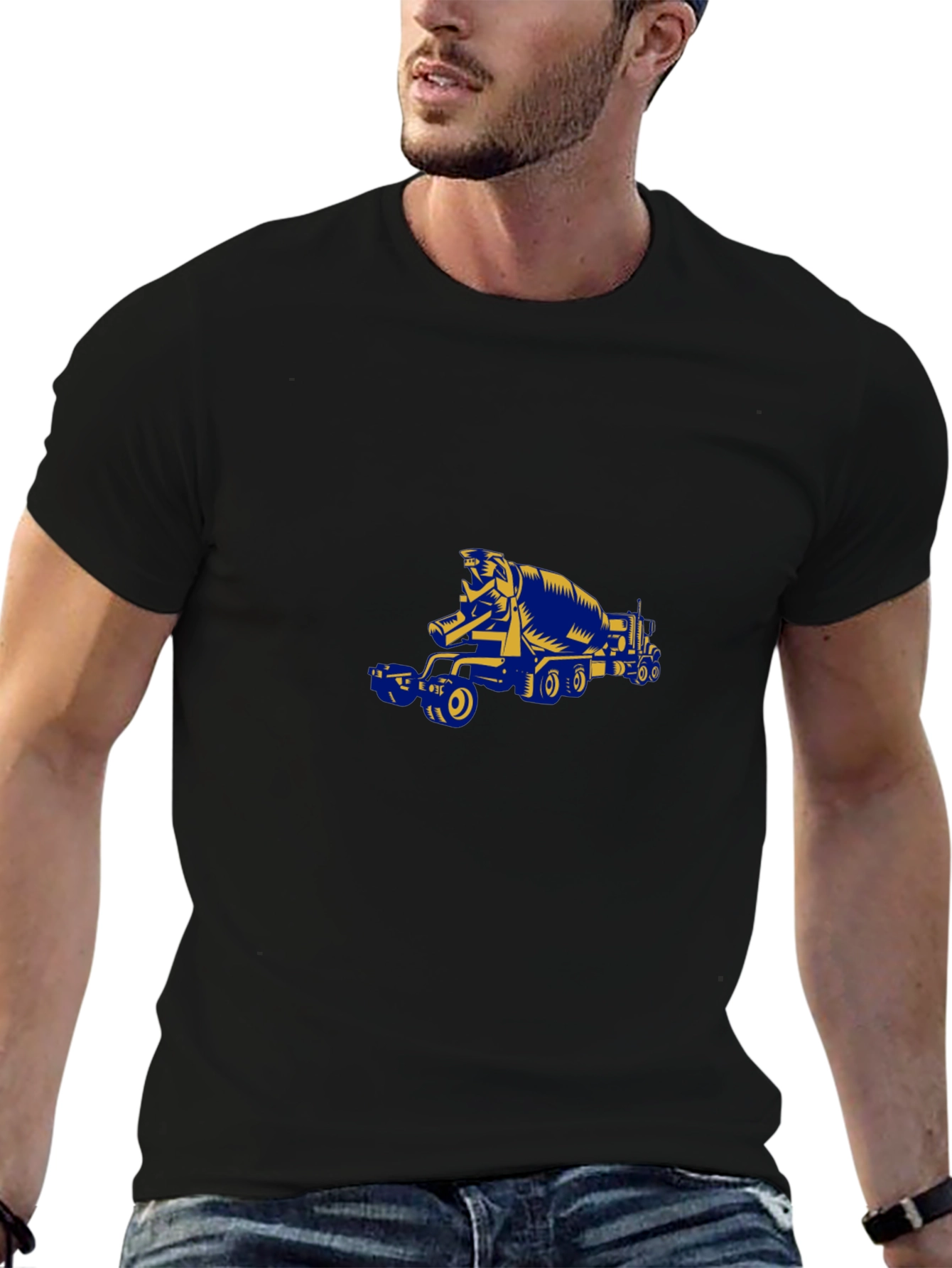 Cement Truck Graphic T-Shirt - Black