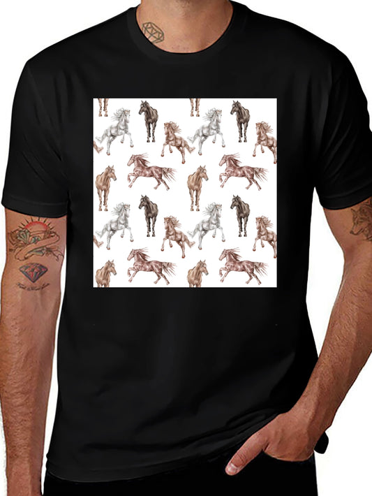 Horse Pattern T-Shirt - Stylish Unisex Tee