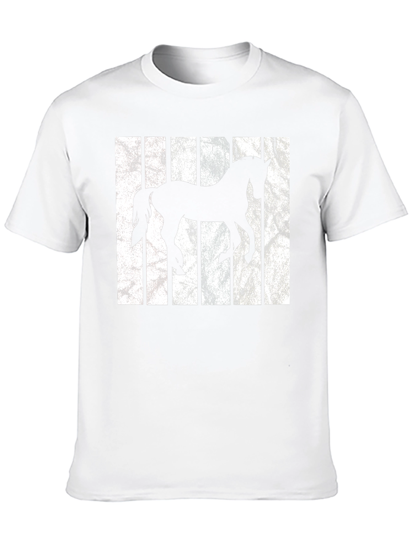 Horse Silhouette Striped Graphic Tee