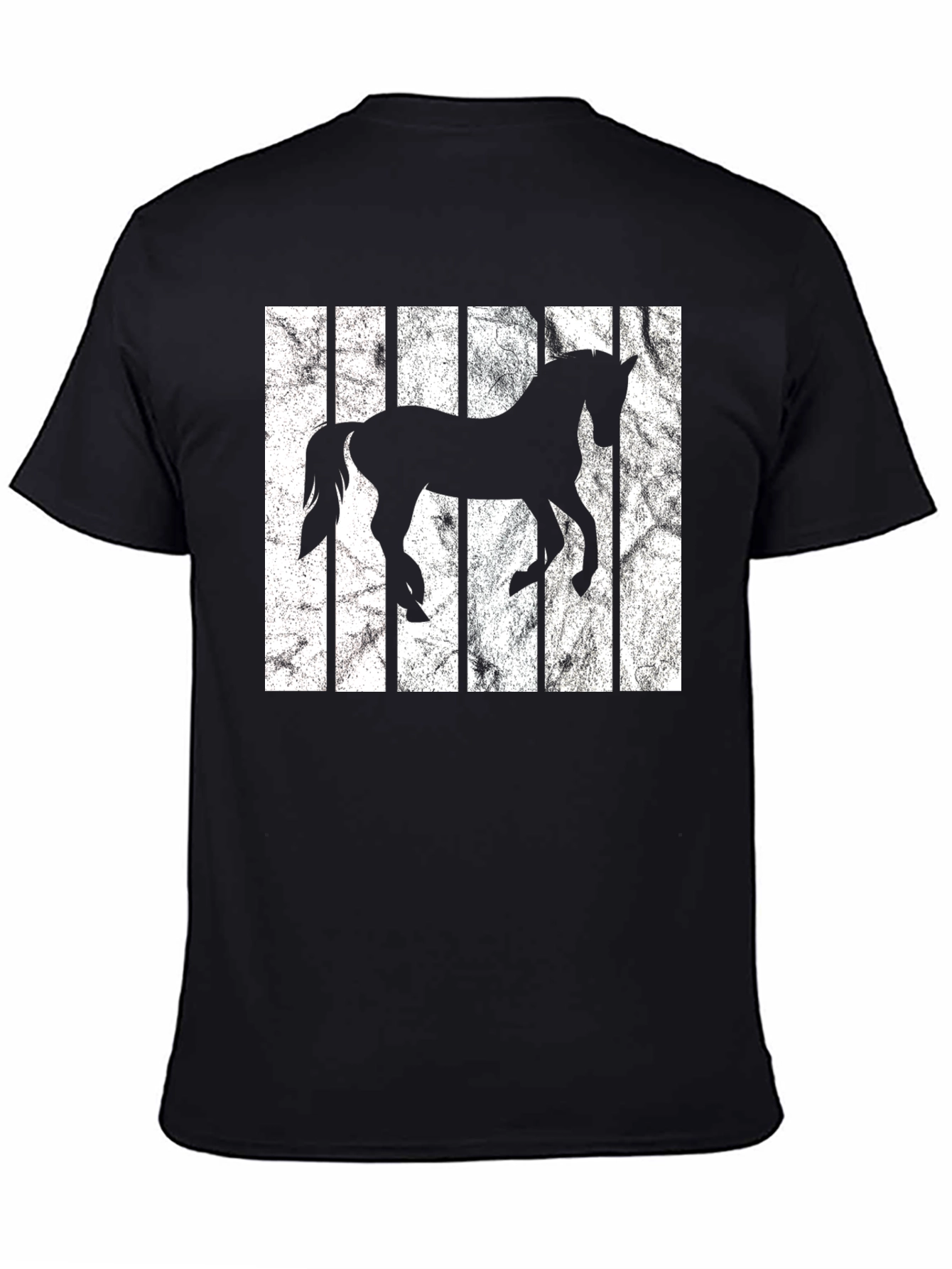 Horse Silhouette Striped Graphic Tee