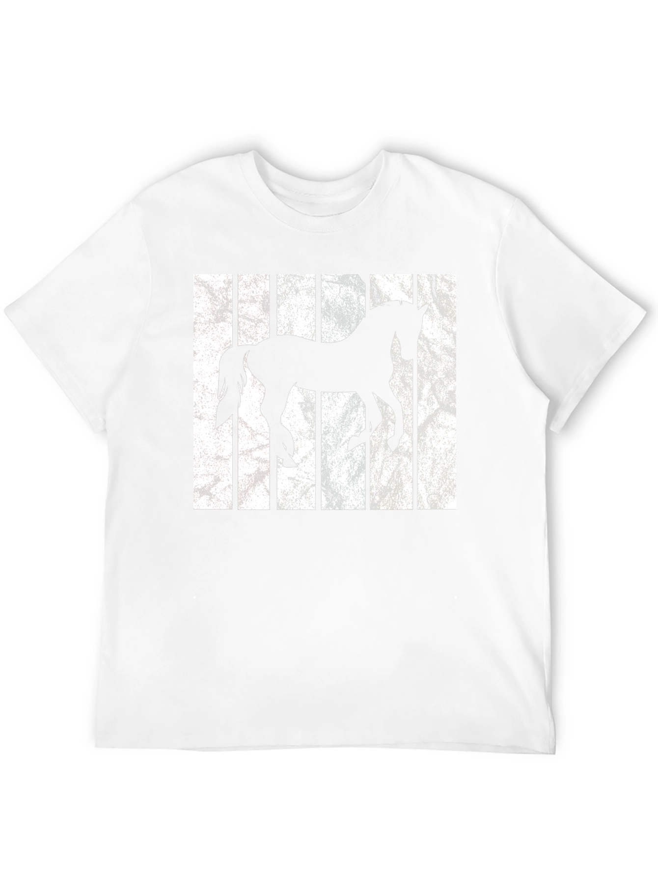 Horse Silhouette Striped Graphic Tee