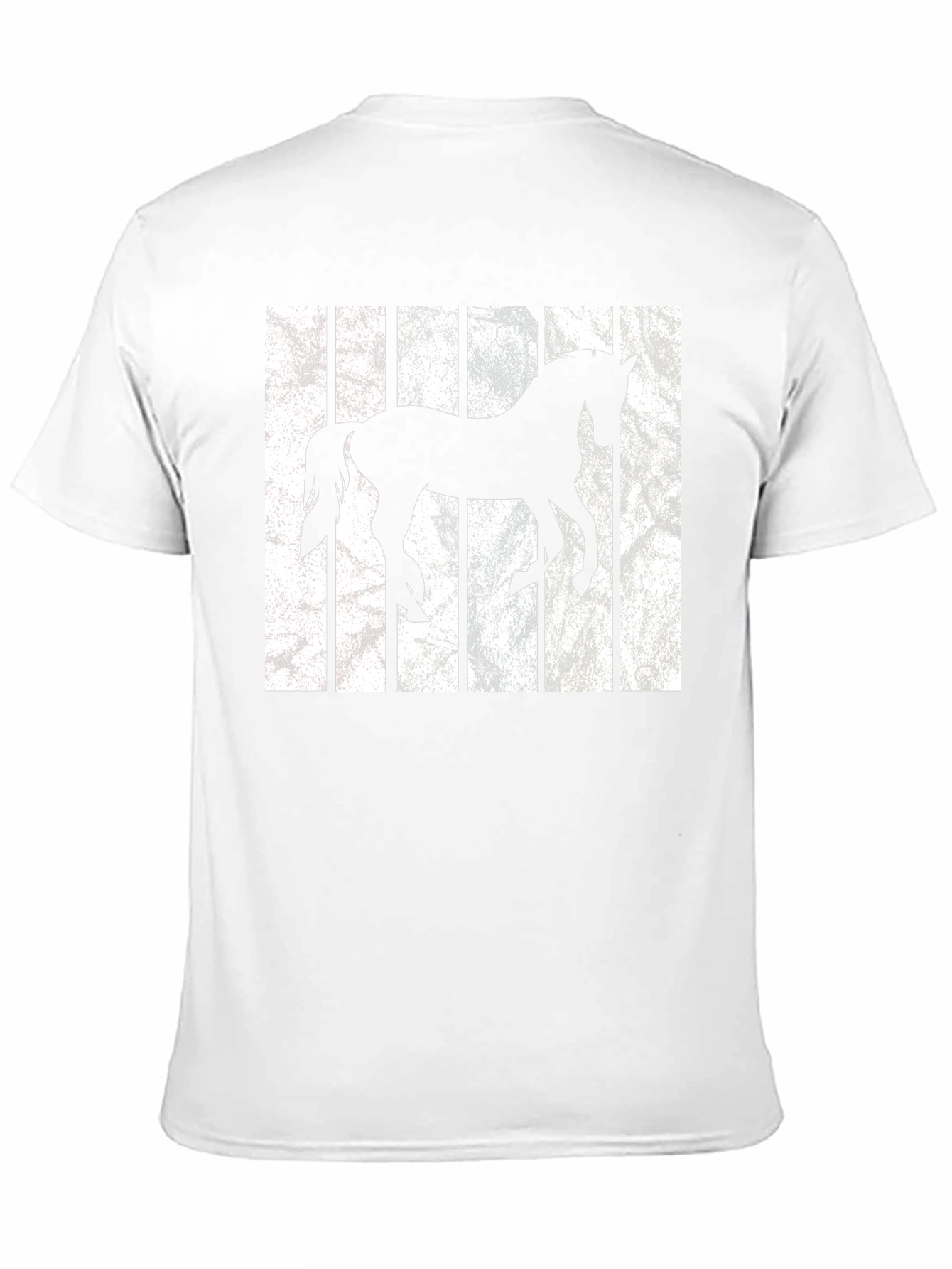 Horse Silhouette Striped Graphic Tee