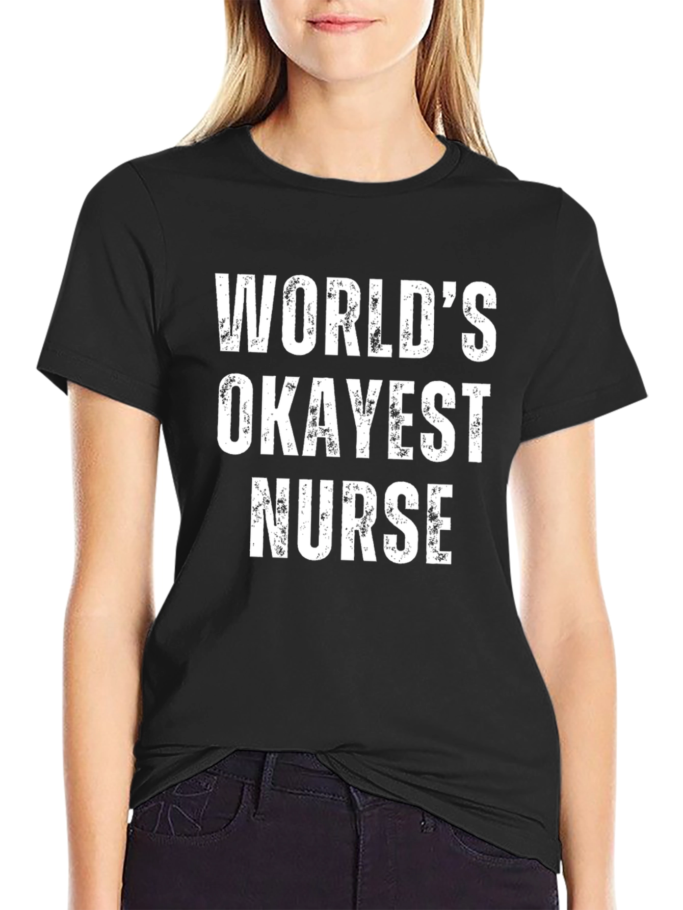 Worlds Okayest Nurse Funny Graphic T-Shirt