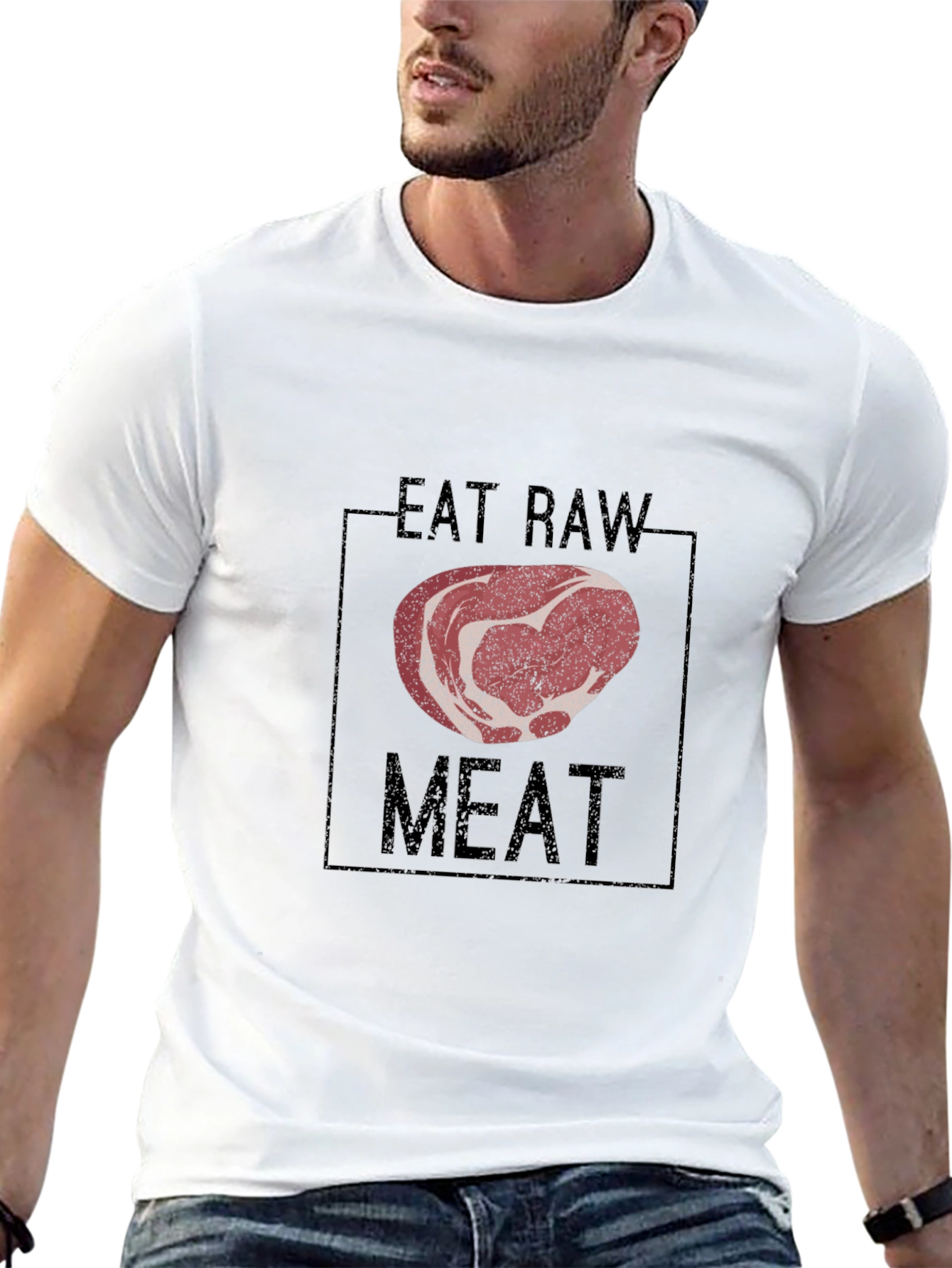 Eat Raw Meat Black Graphic Tee