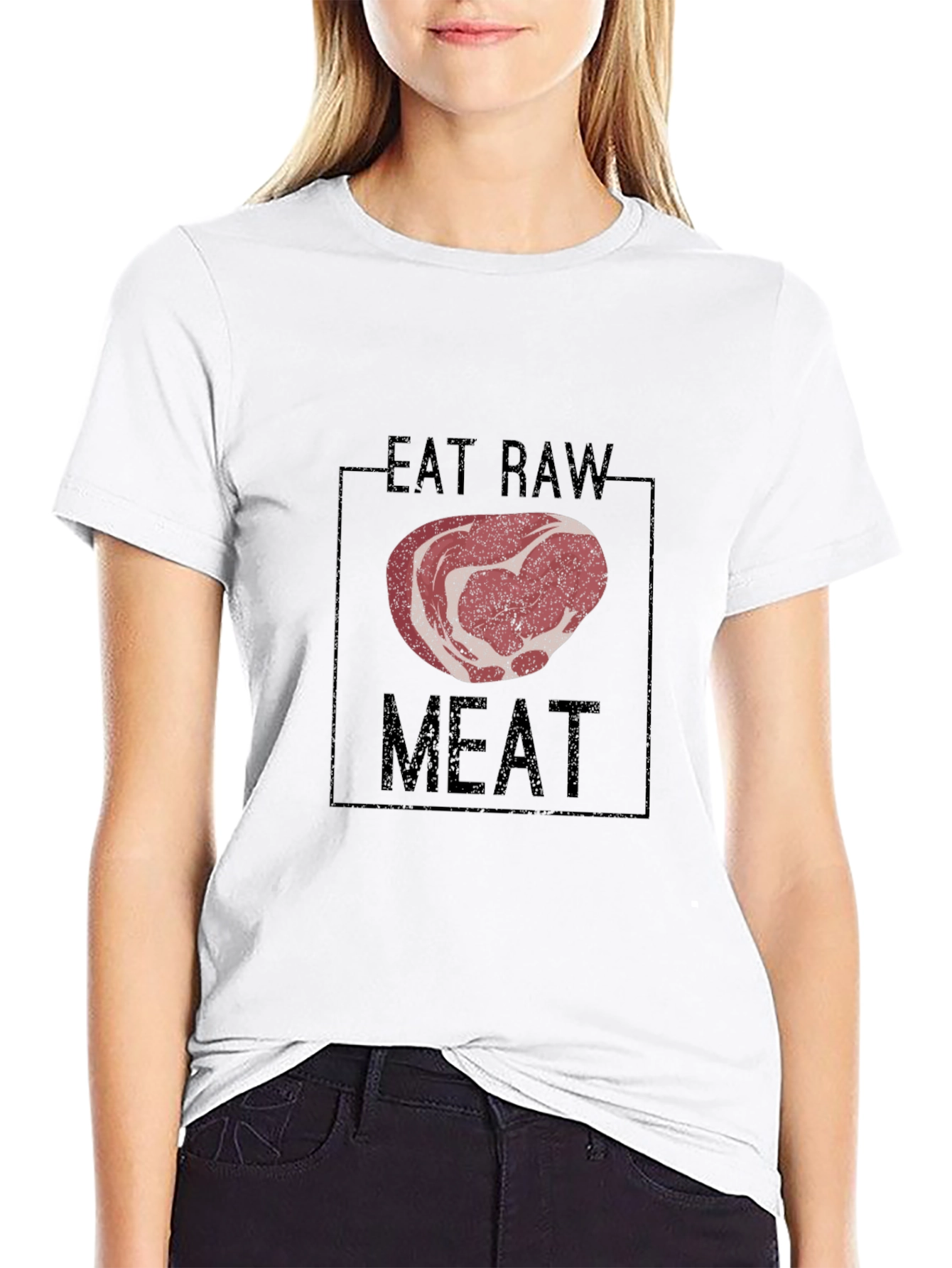 Eat Raw Meat Black Graphic Tee