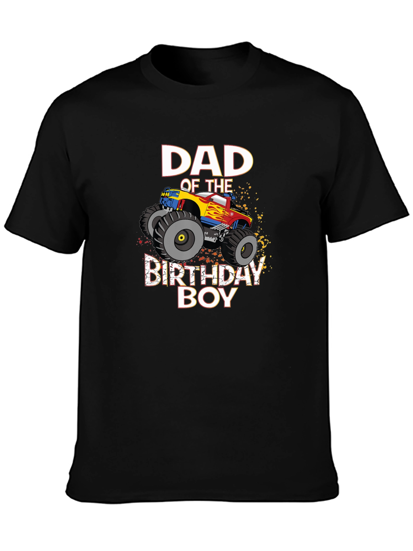 Dad of the Birthday Boy Monster Truck Graphic Tee