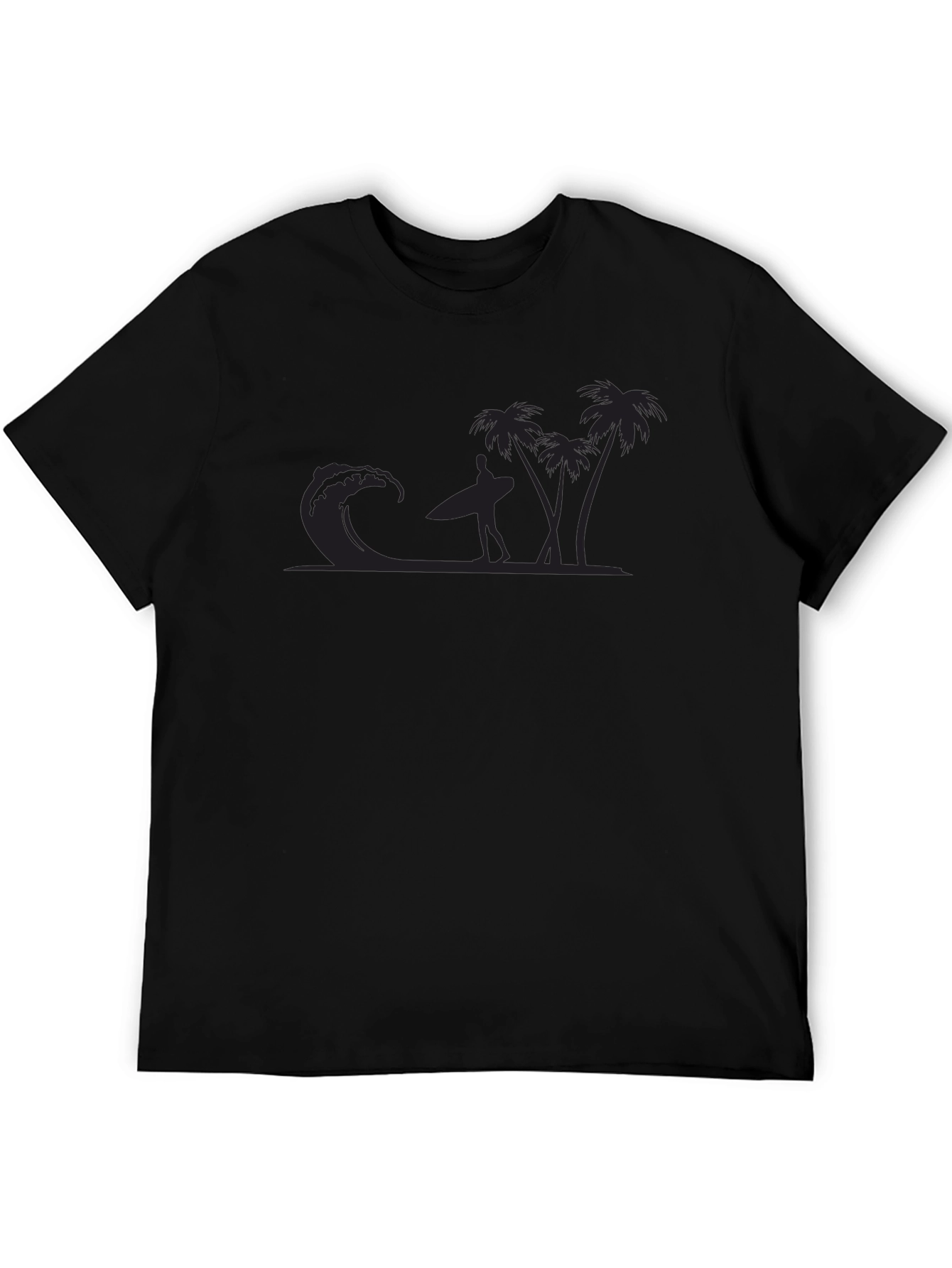 Cool Black T-Shirt with Surfer Design