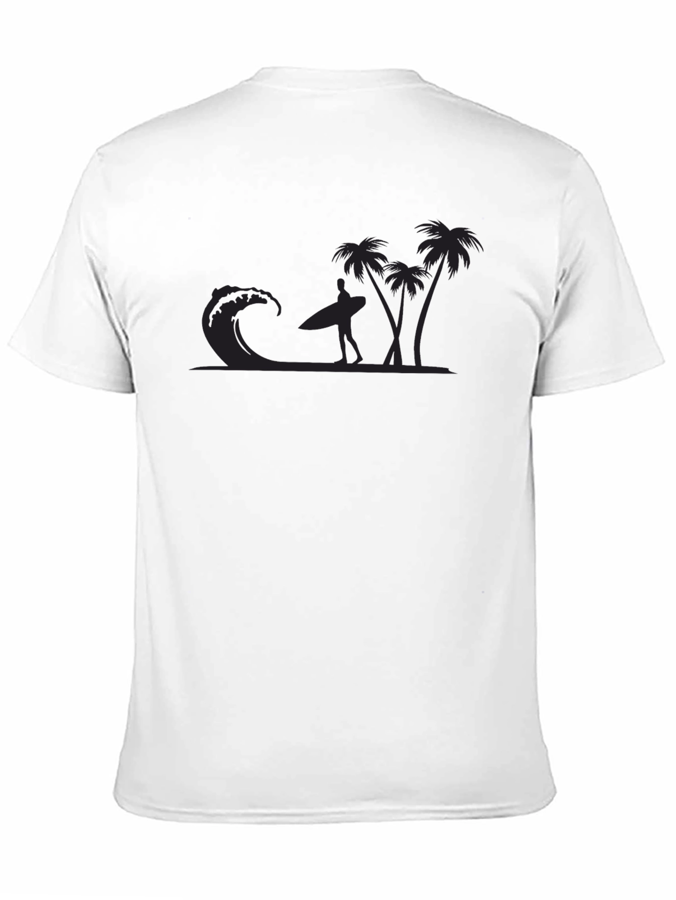 Cool Black T-Shirt with Surfer Design