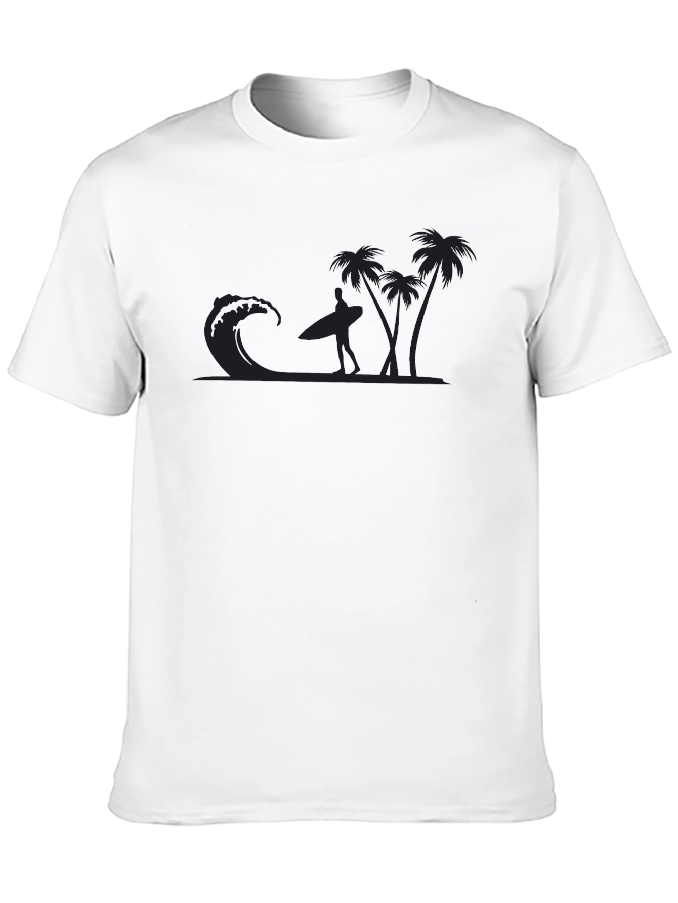 Cool Black T-Shirt with Surfer Design