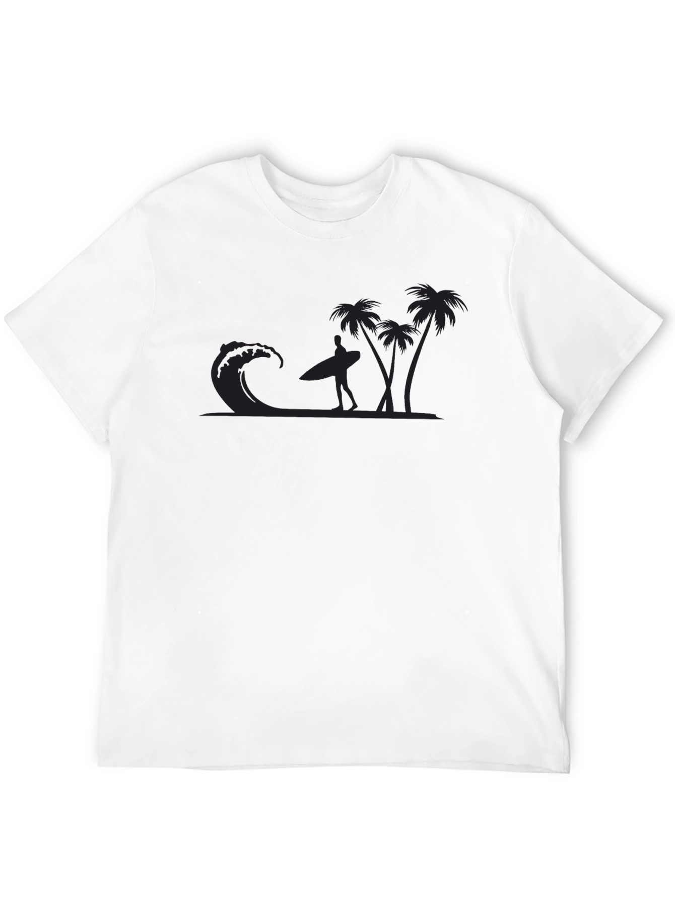 Cool Black T-Shirt with Surfer Design