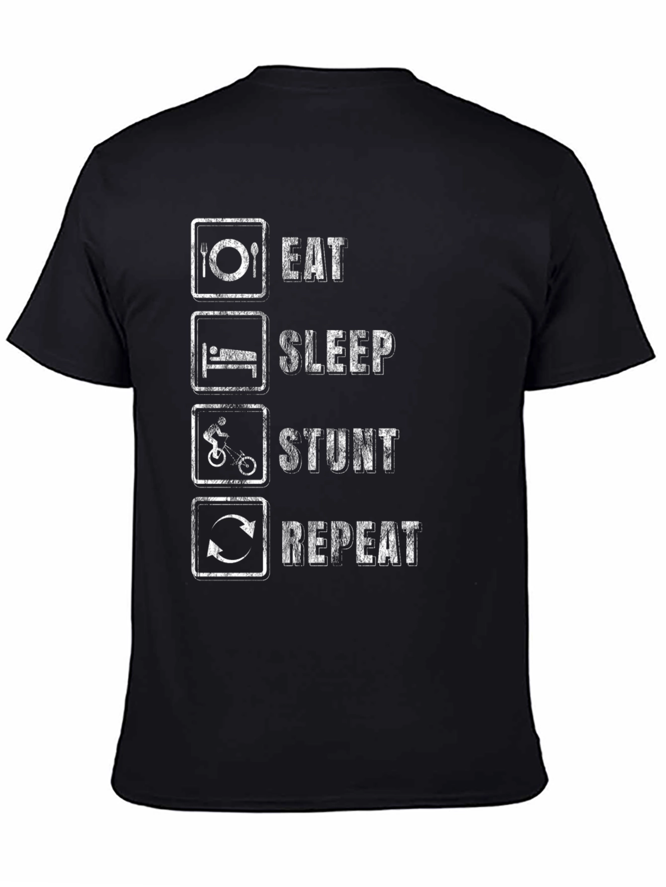 Eat Sleep Stunt Repeat Black T-Shirt