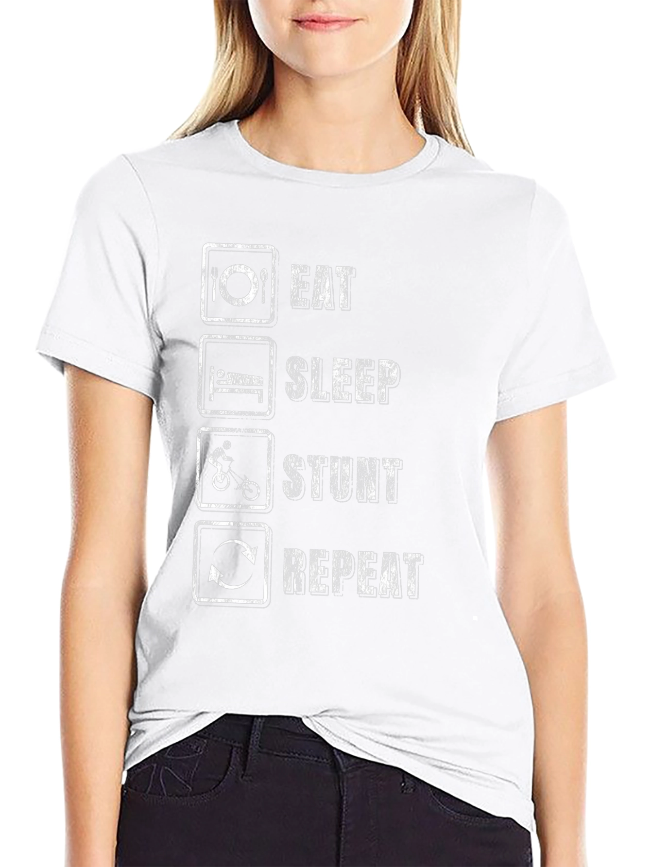 Eat Sleep Stunt Repeat Black T-Shirt