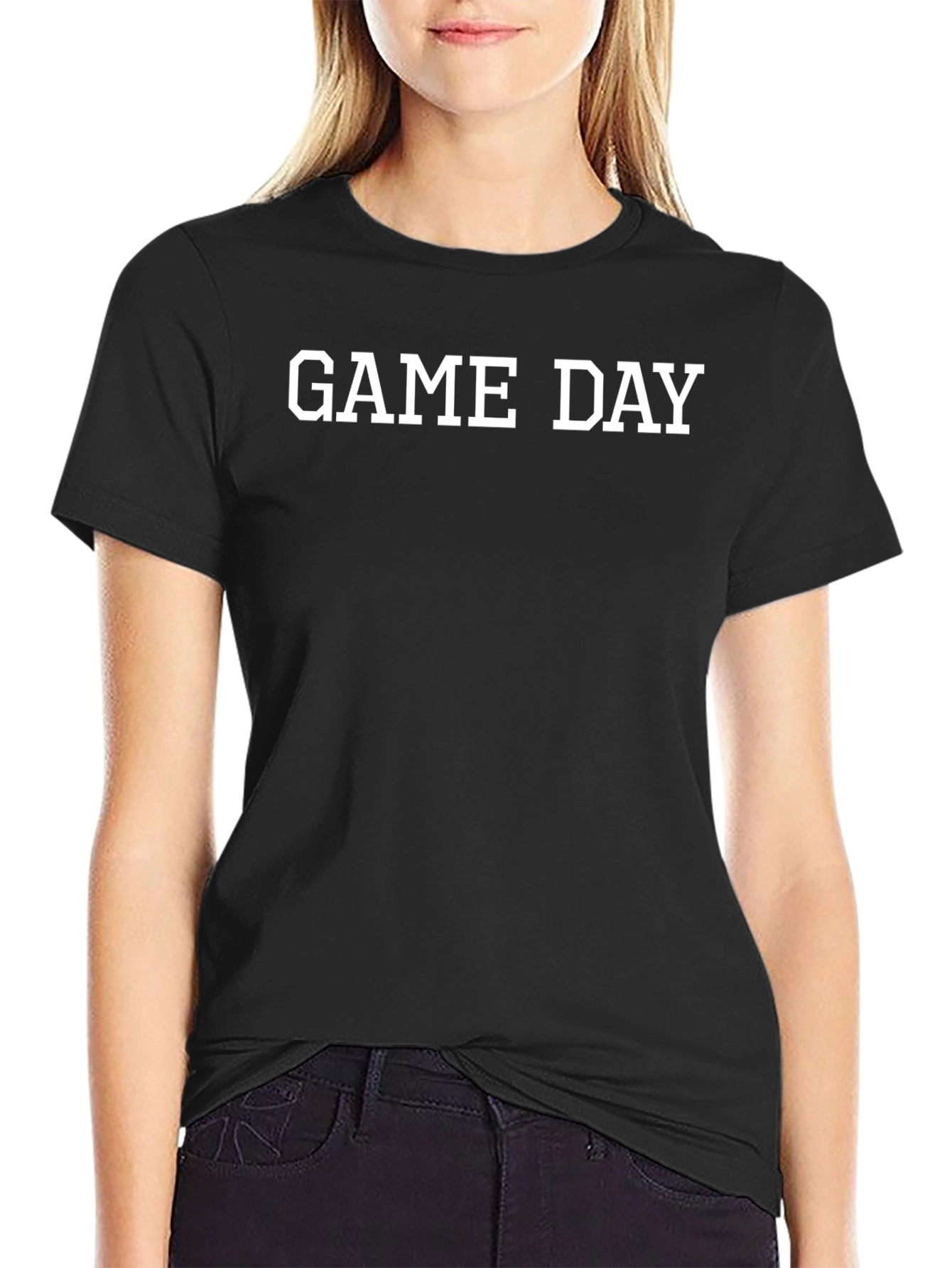Game Day Black Crewneck T-Shirt for Men