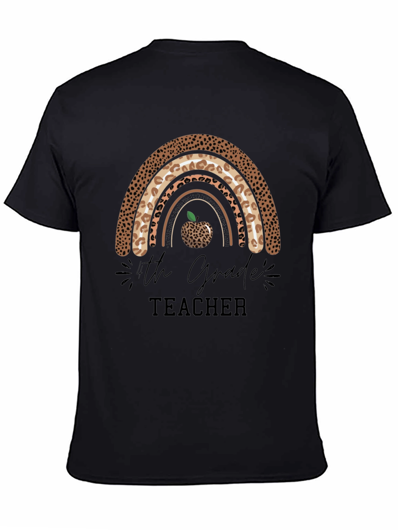 4th Grade Teacher Leopard Rainbow T-Shirt
