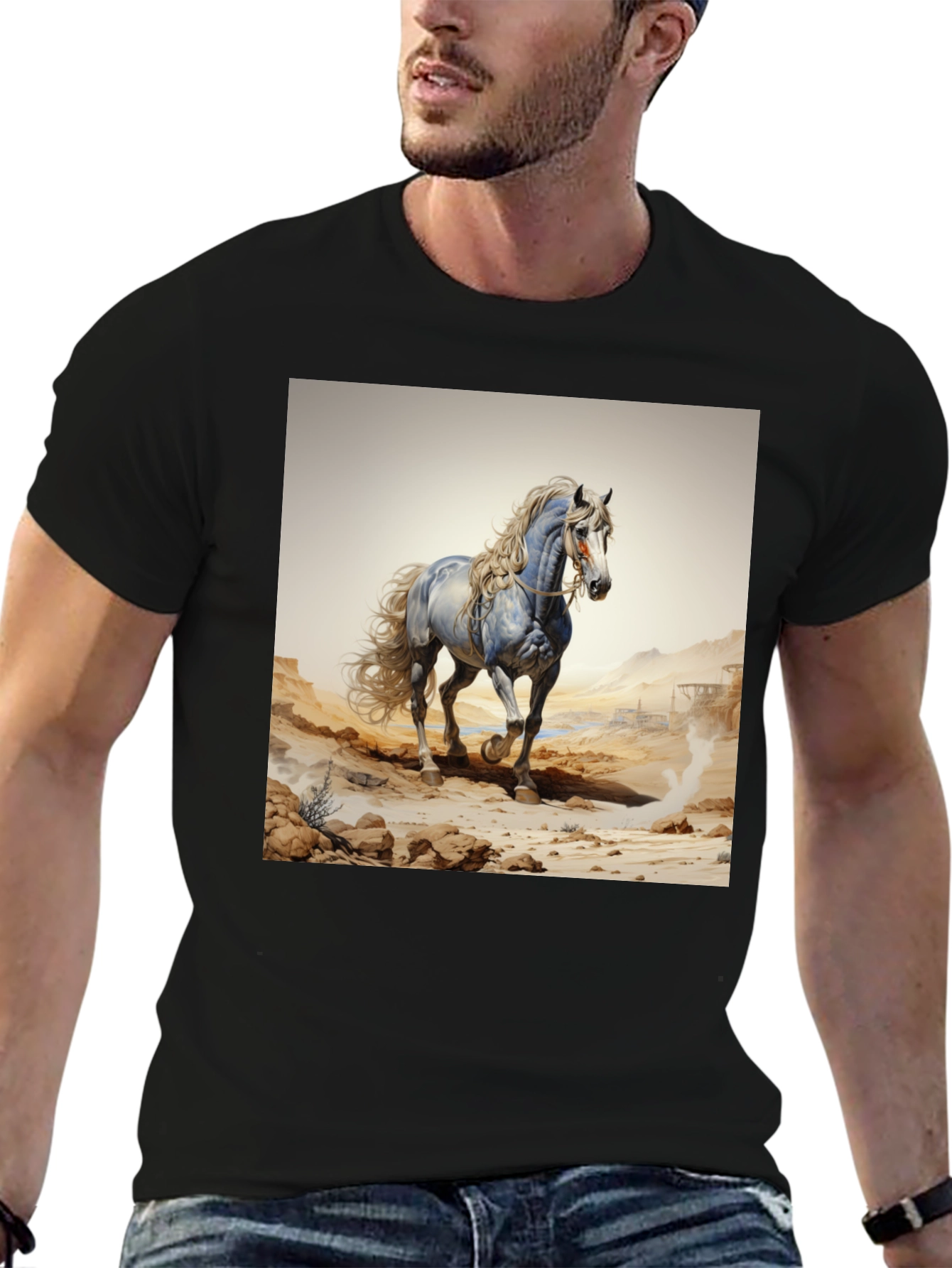 Horse Graphic Black T-Shirt