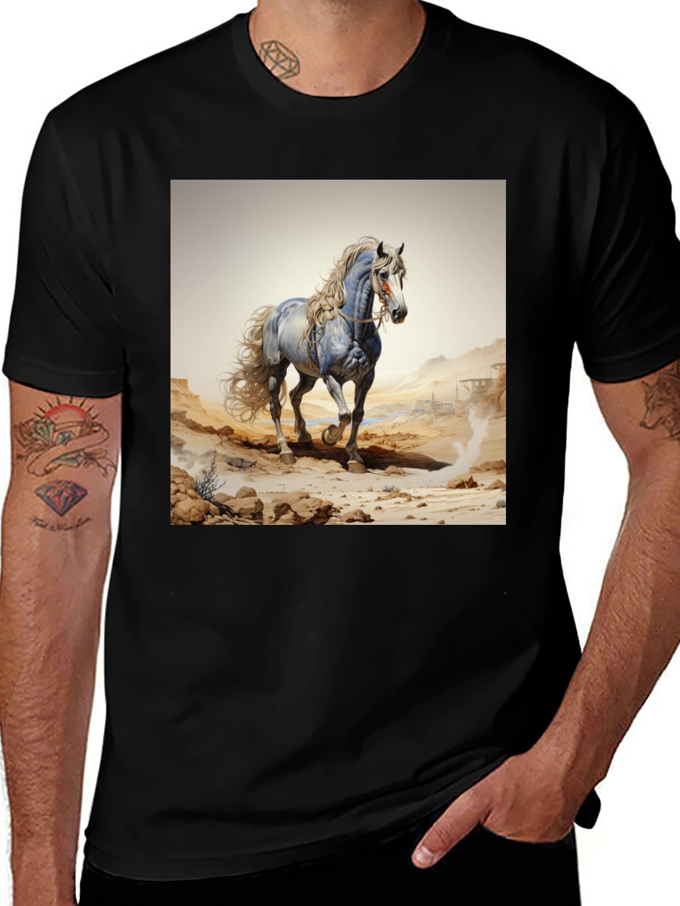 Horse Graphic Black T-Shirt