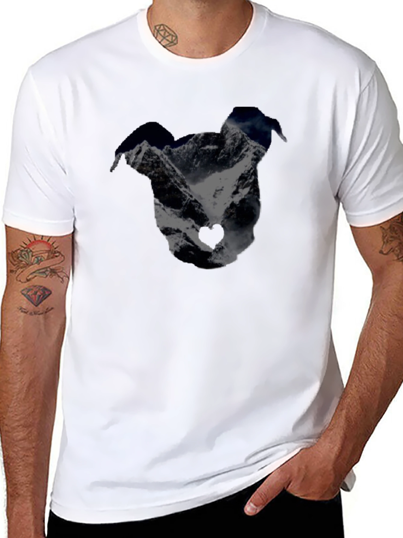 Mountain Dog Silhouette Black Graphic Tee