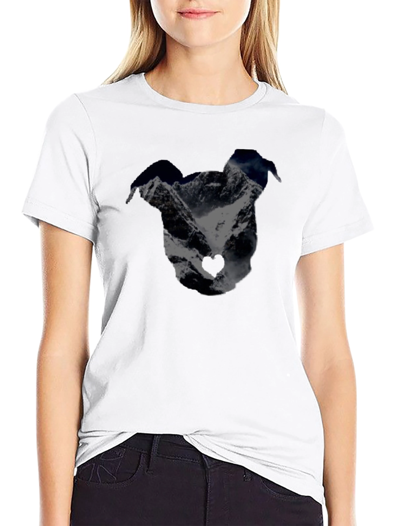 Mountain Dog Silhouette Black Graphic Tee