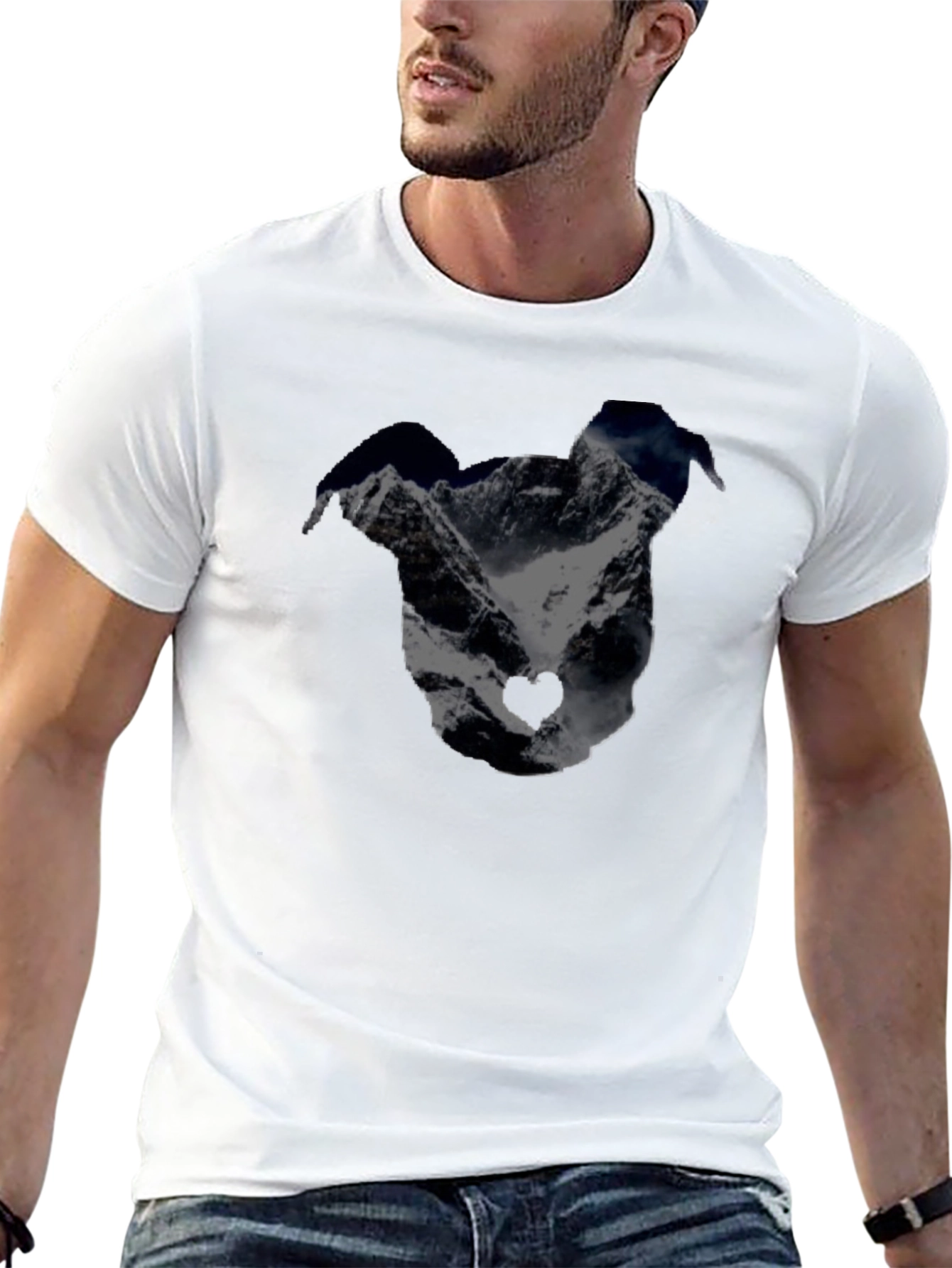 Mountain Dog Silhouette Black Graphic Tee