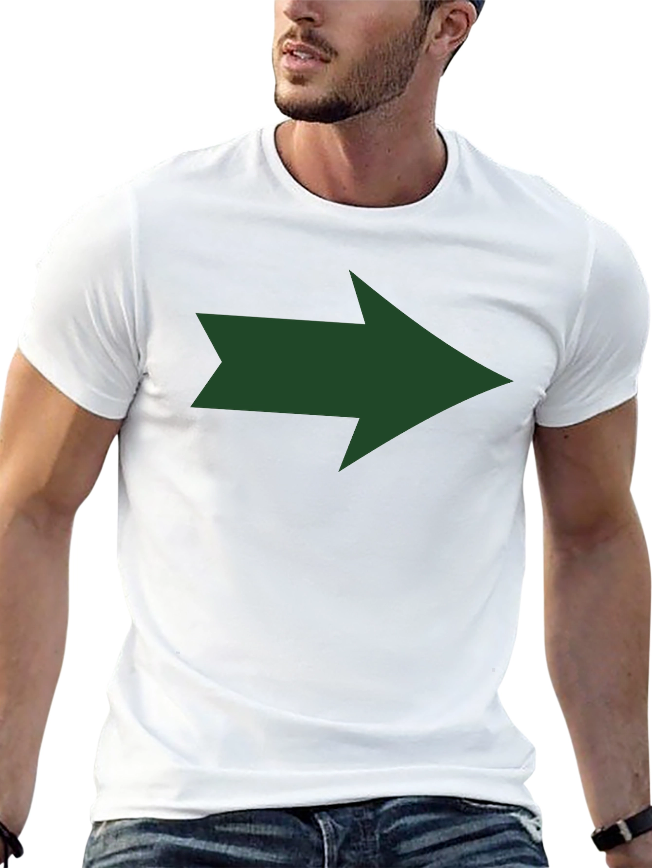 Right Arrow Graphic Tee - Black Cotton T-Shirt