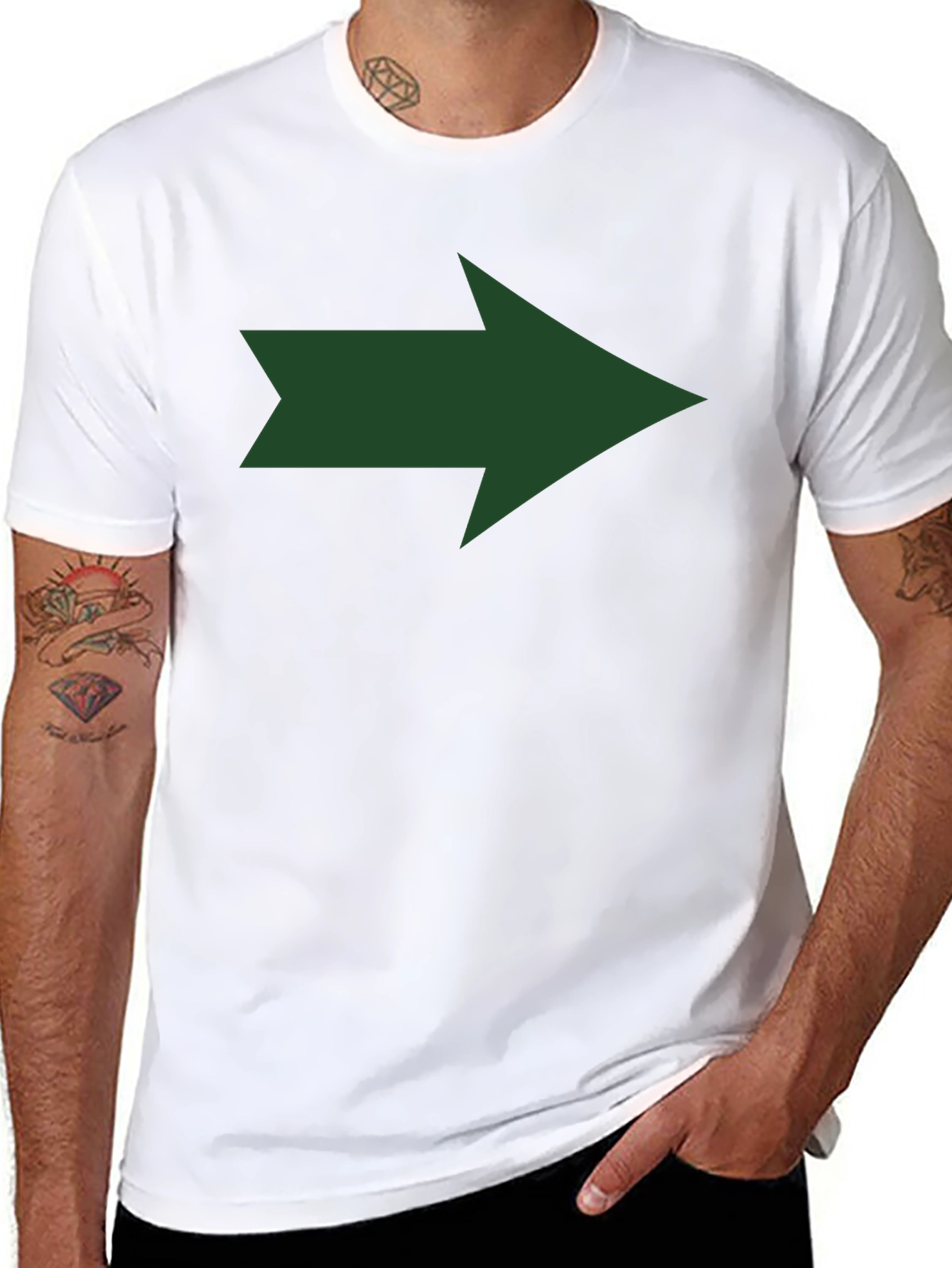 Right Arrow Graphic Tee - Black Cotton T-Shirt