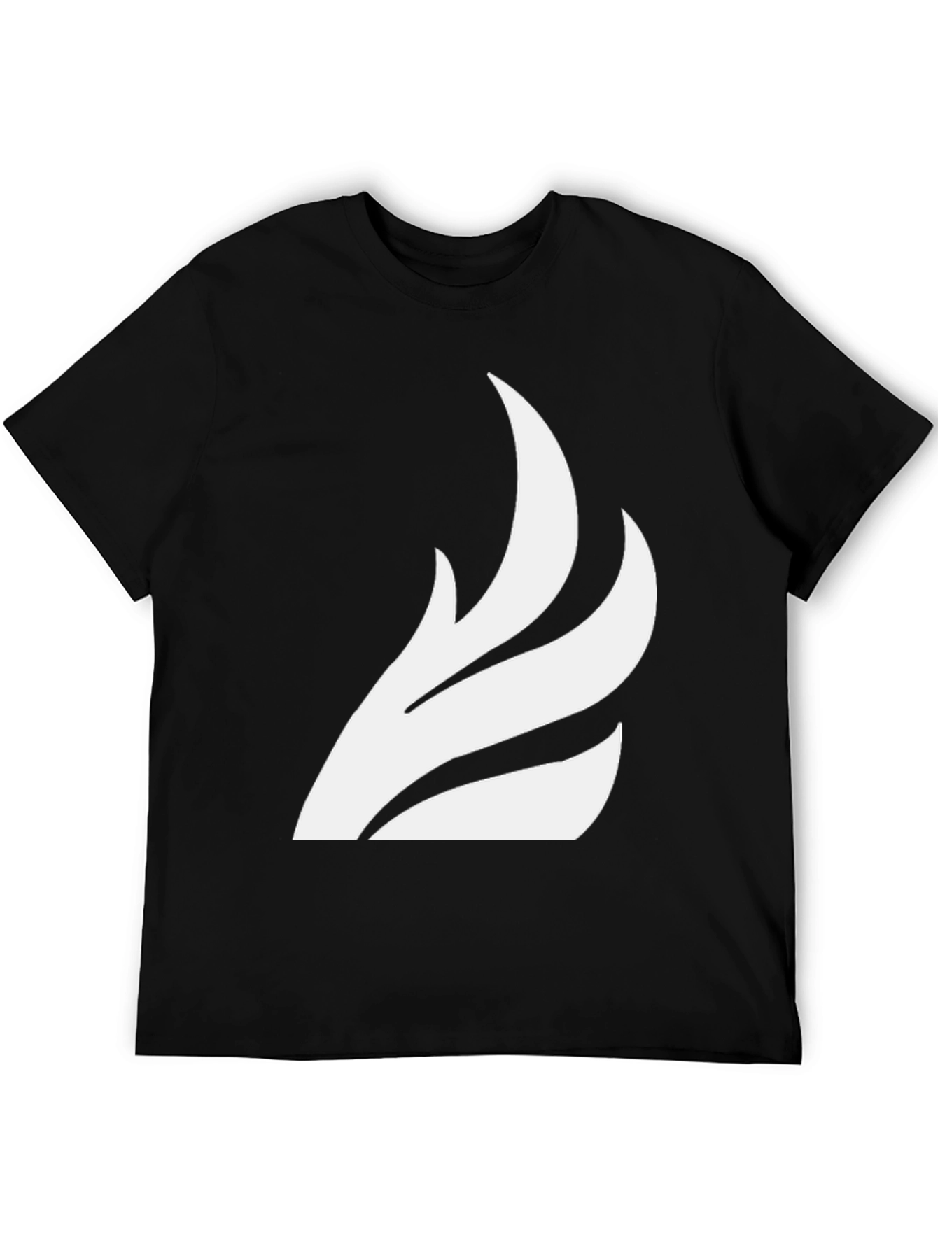 Black T-Shirt with White Wing Graphic Tee