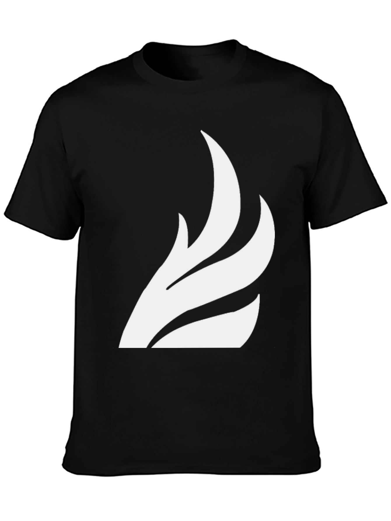 Black T-Shirt with White Wing Graphic Tee