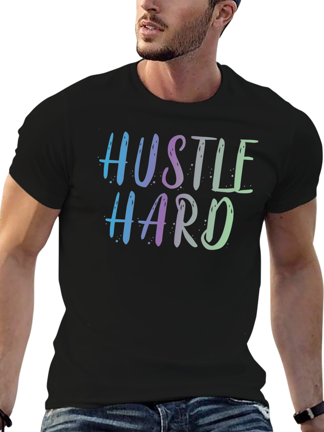 Hustle Hard Graphic Tee - Motivational T-Shirt