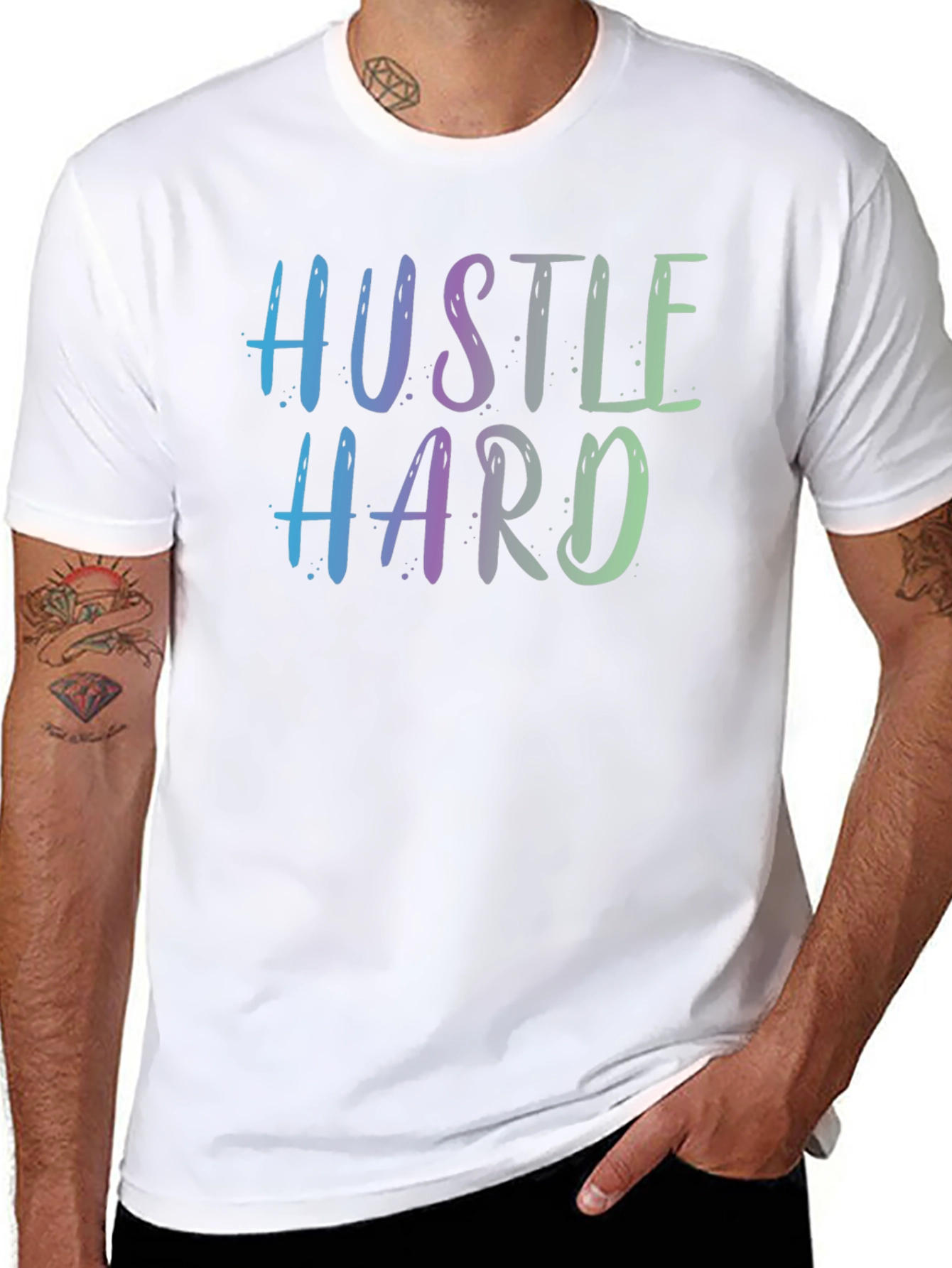 Hustle Hard Graphic Tee - Motivational T-Shirt