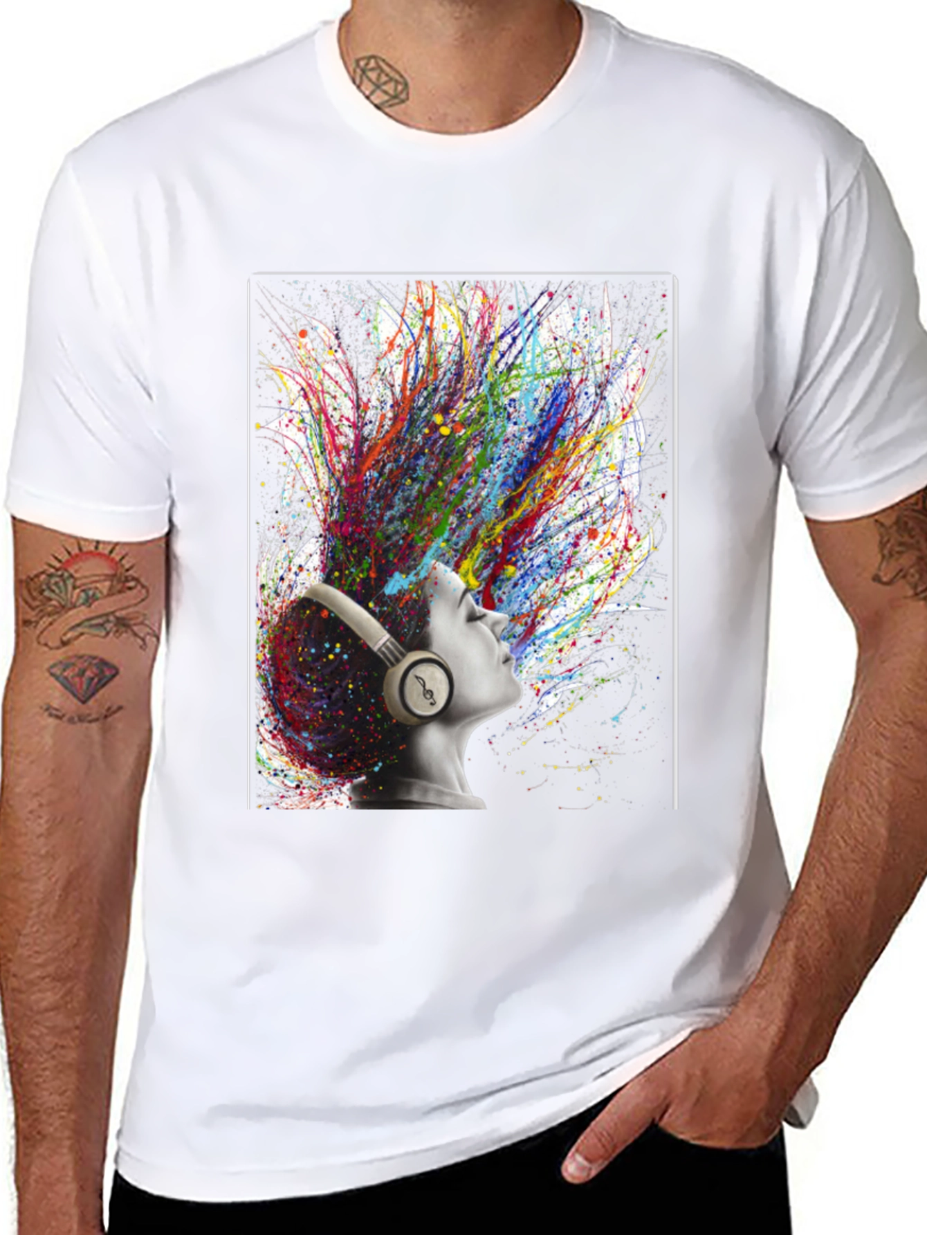 Artistic Headphones Graphic Tee