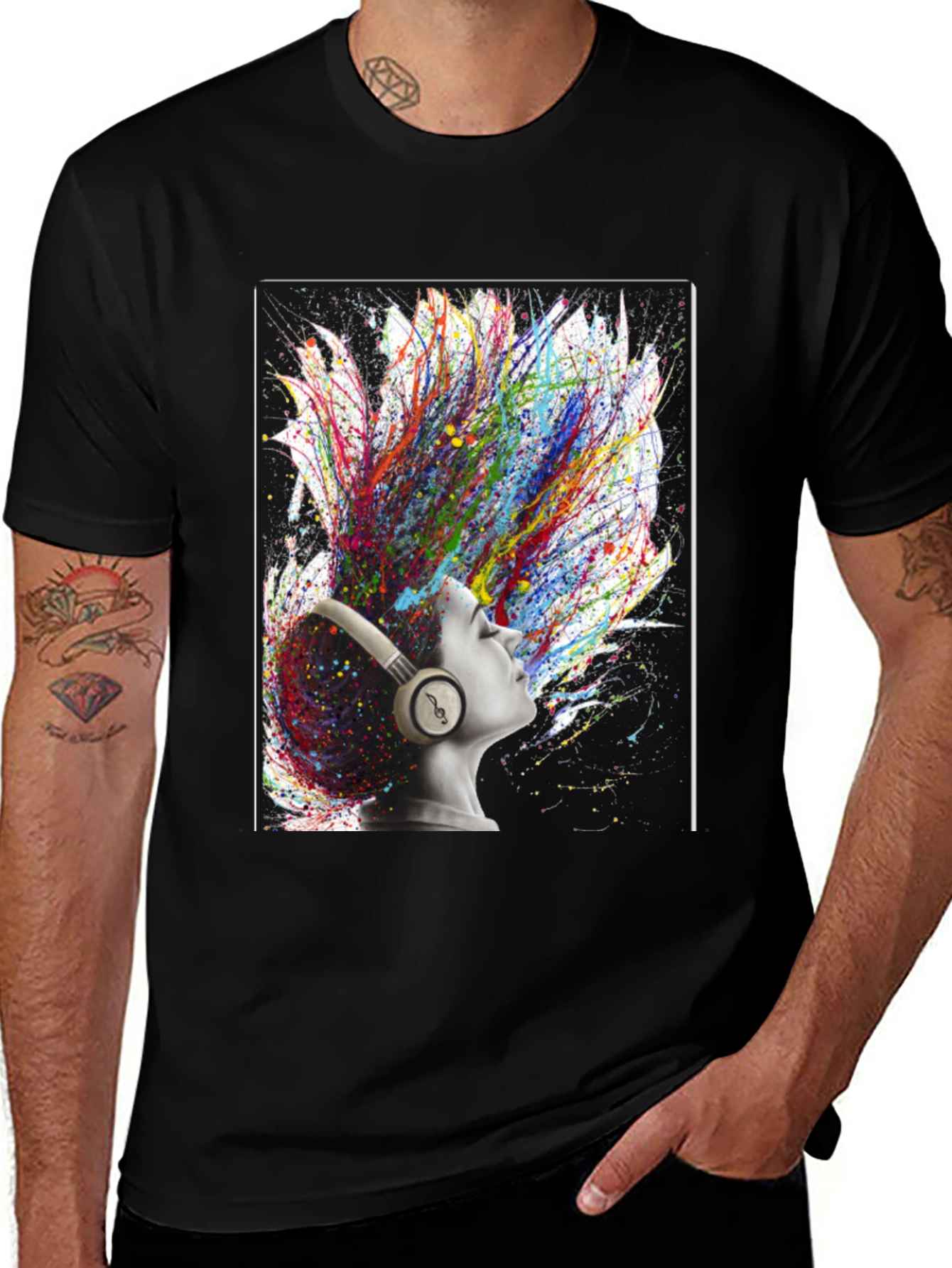 Artistic Headphones Graphic Tee