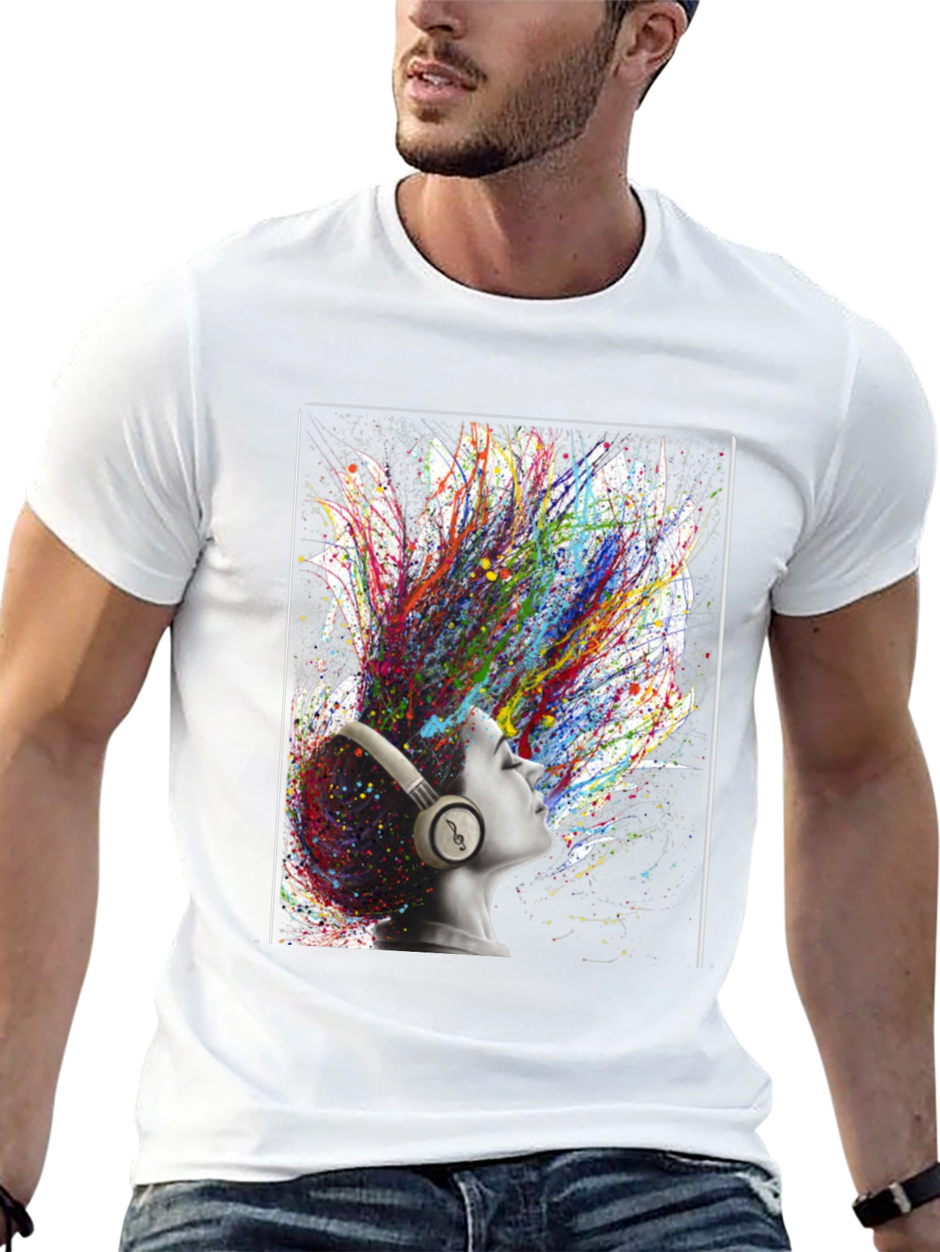 Artistic Headphones Graphic Tee