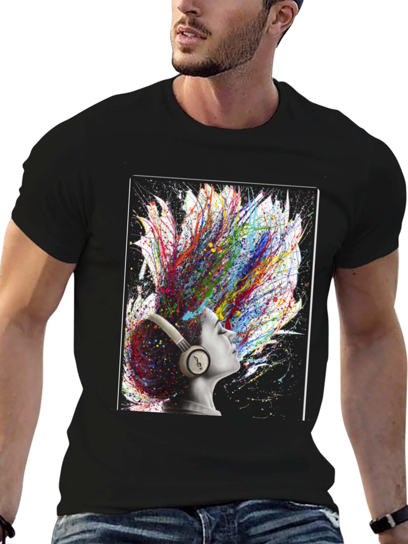 Artistic Headphones Graphic Tee