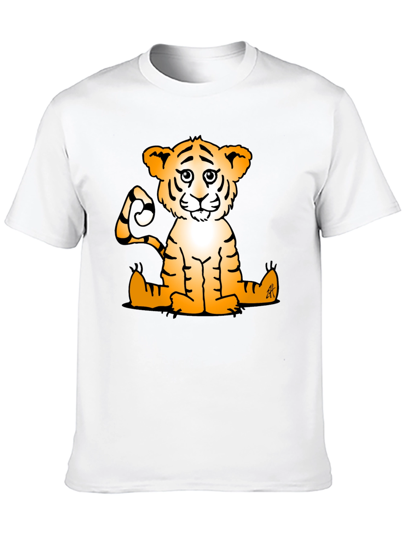 Cute Tiger Graphic Tee - Black Casual T-Shirt