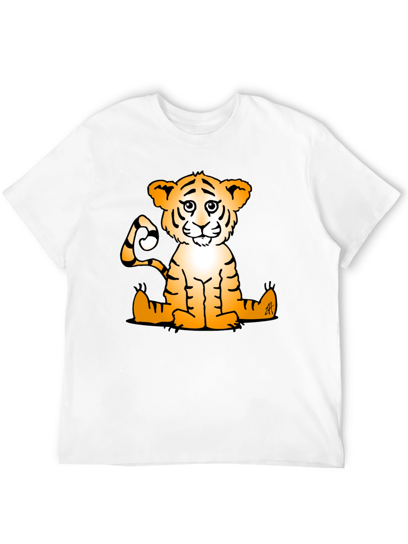 Cute Tiger Graphic Tee - Black Casual T-Shirt