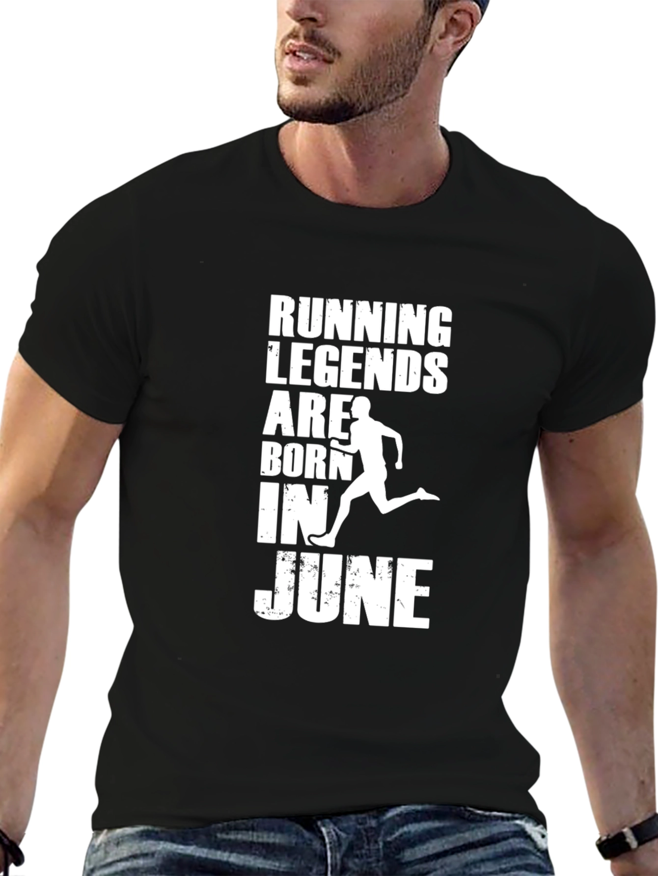 Running Legends Born in June Black T-Shirt